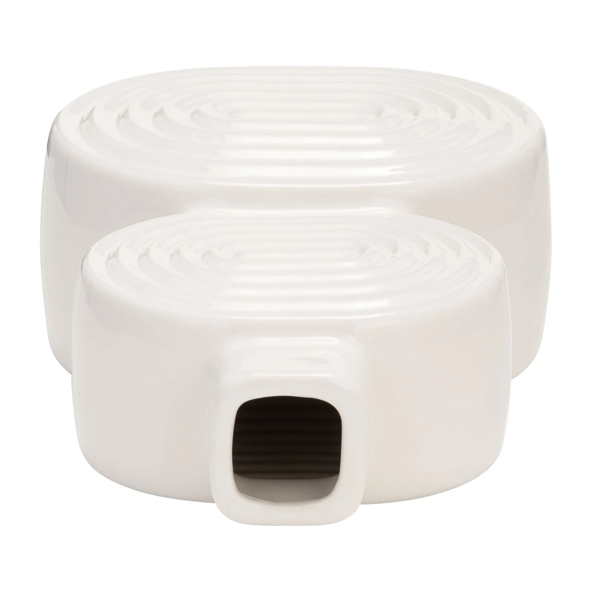 Cer, 10" Stacked Circles Vase, White - Image 6