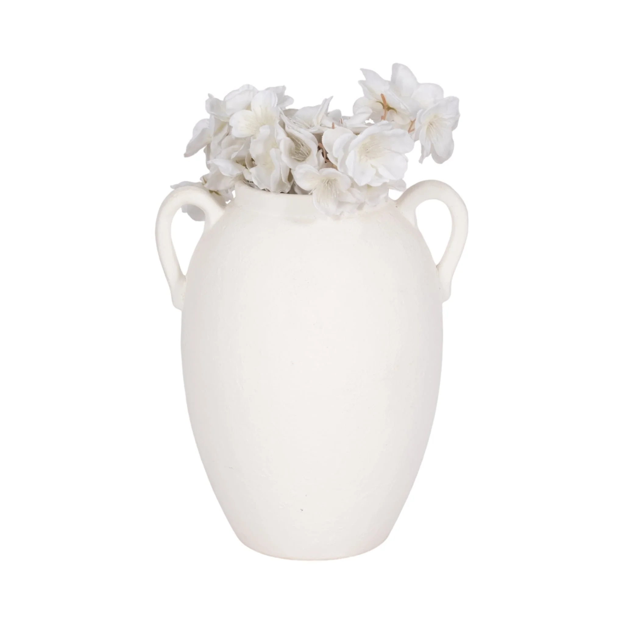 Cer, 10" Textured Jug W/ Handles, White - Image 2