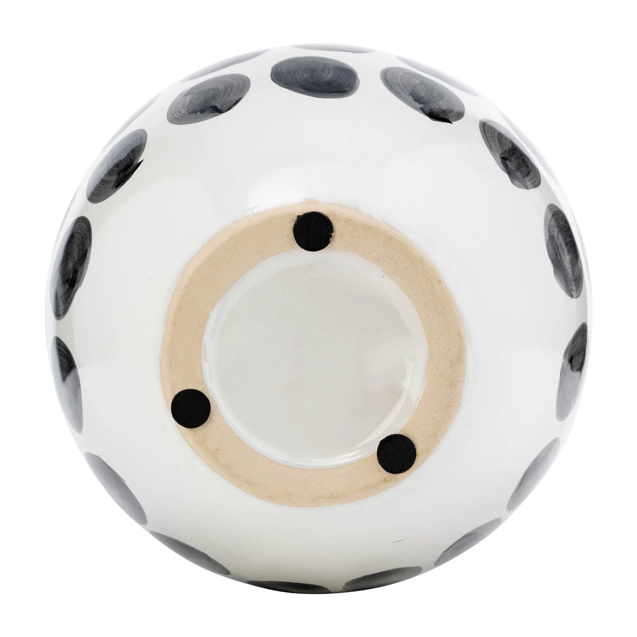 Cer, 10"h Blk Polk-a-dot Flower Vase, White - Image 6