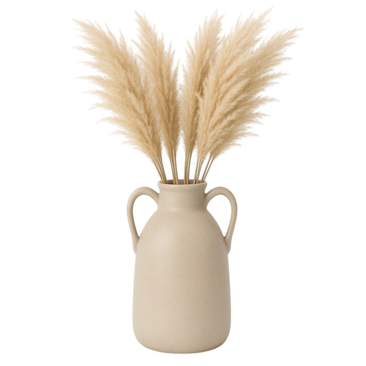 Cer, 10"h Eared Vase, Gray - Image 2