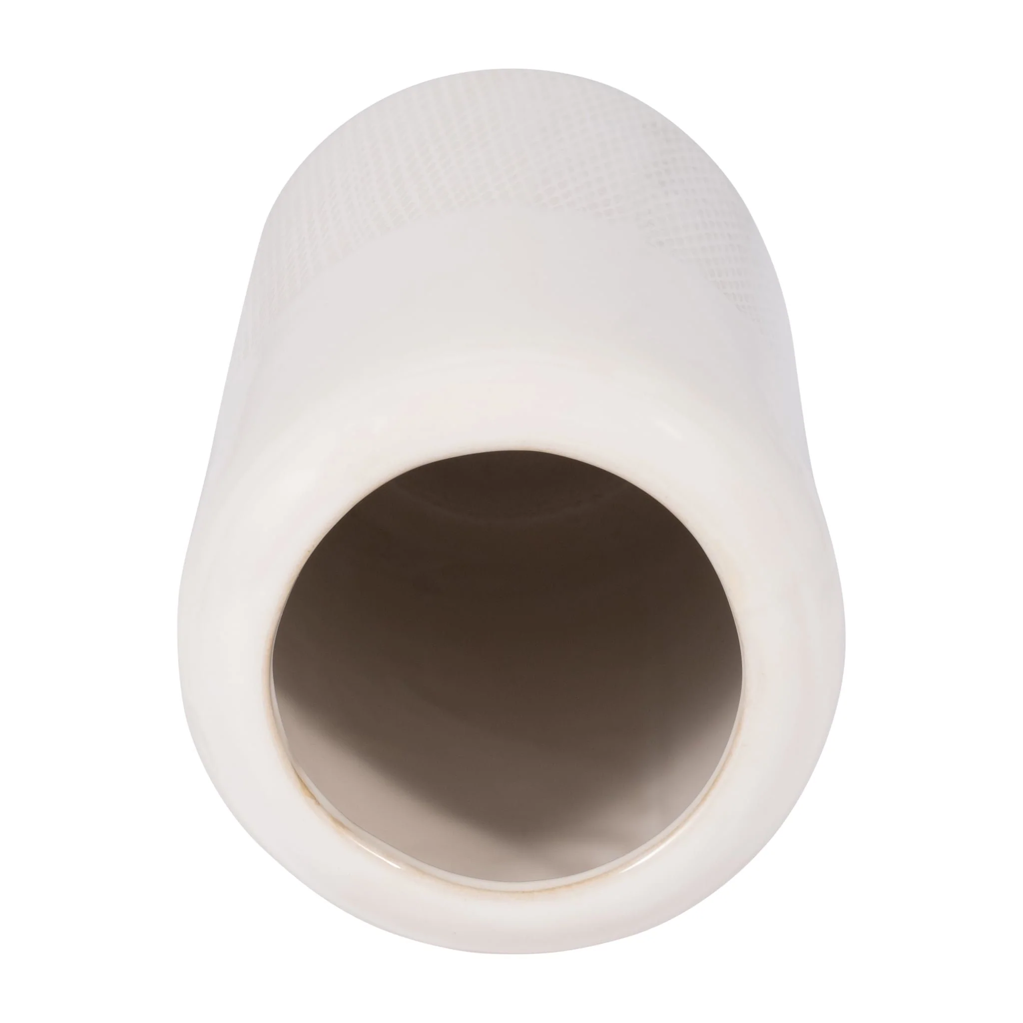 Cer, 10"h Grooved Vase, Ivory - Image 4