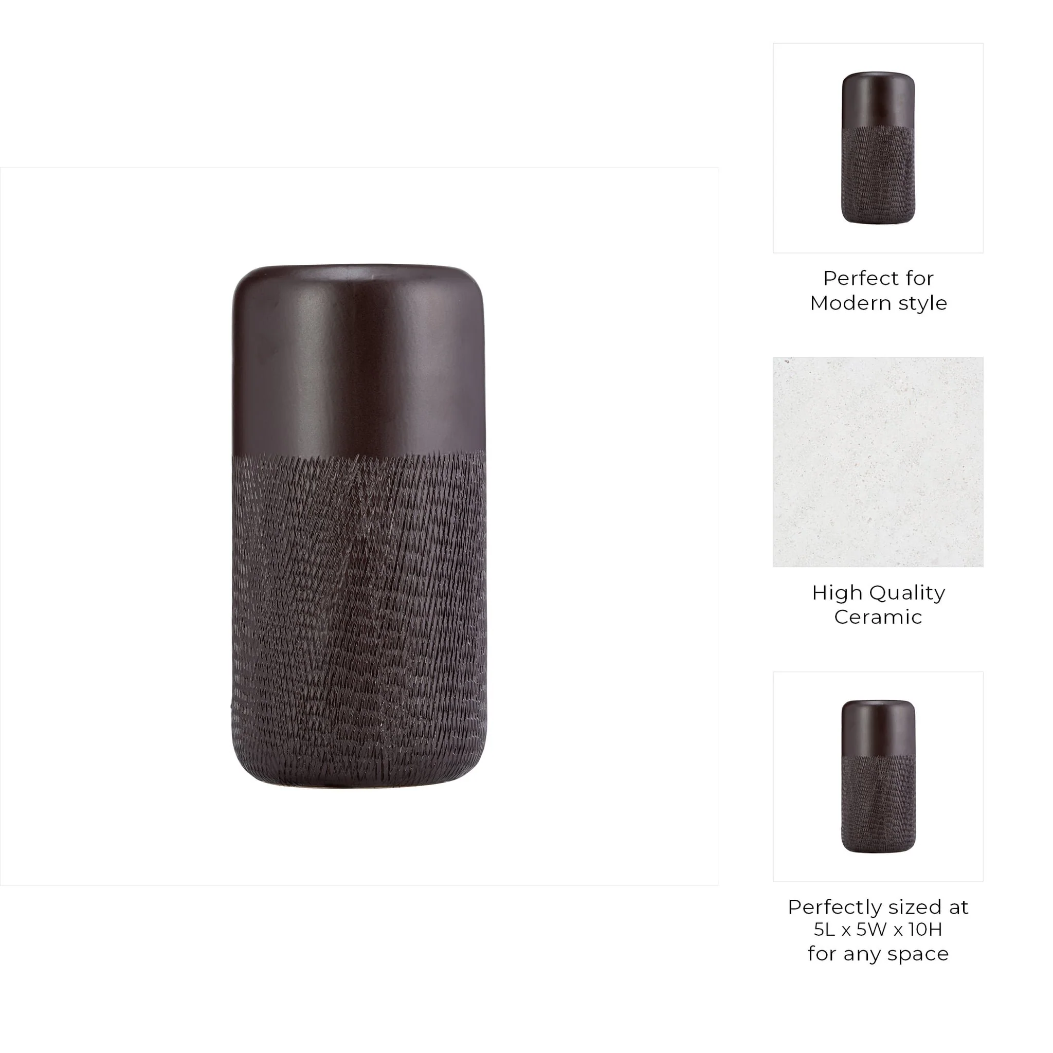Cer, 10"h Grooved Vase, Java - Image 8