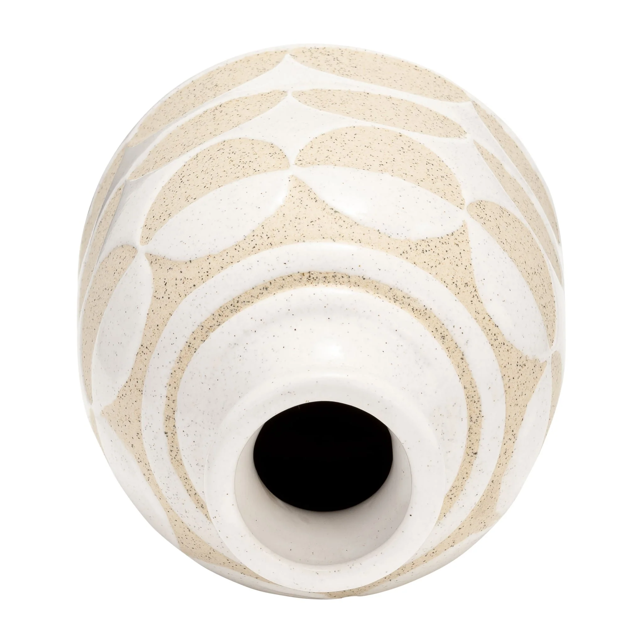 Cer, 10"h Half Circles Vase, Ivory - Image 4