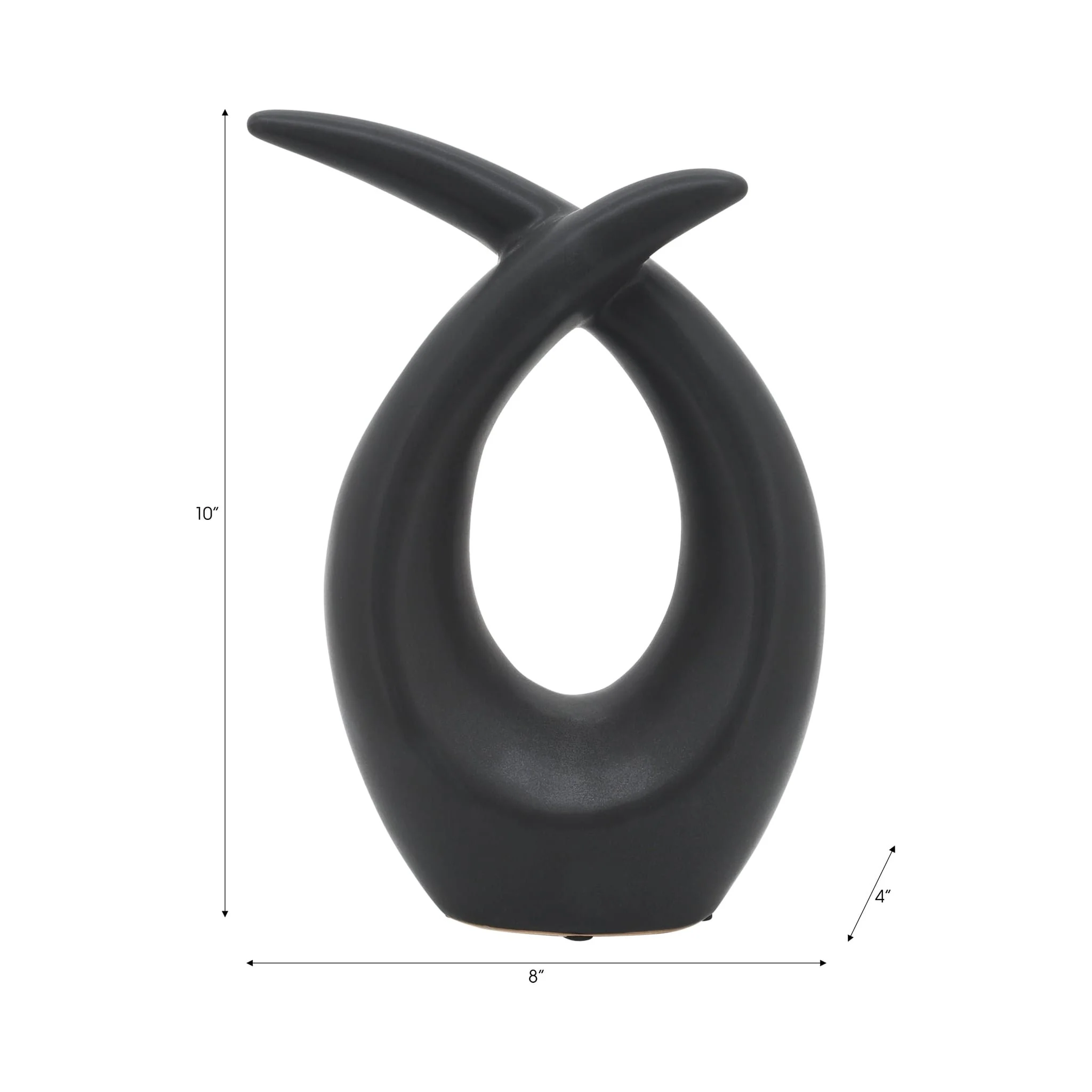 Cer, 10"h Loopy Table Top Accent, Black - Image 7