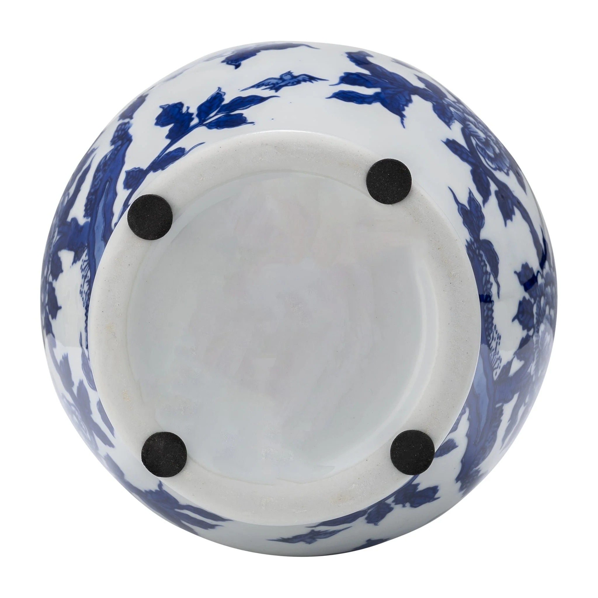 Cer, 10"h Temple Jar, Blue/white - Image 2