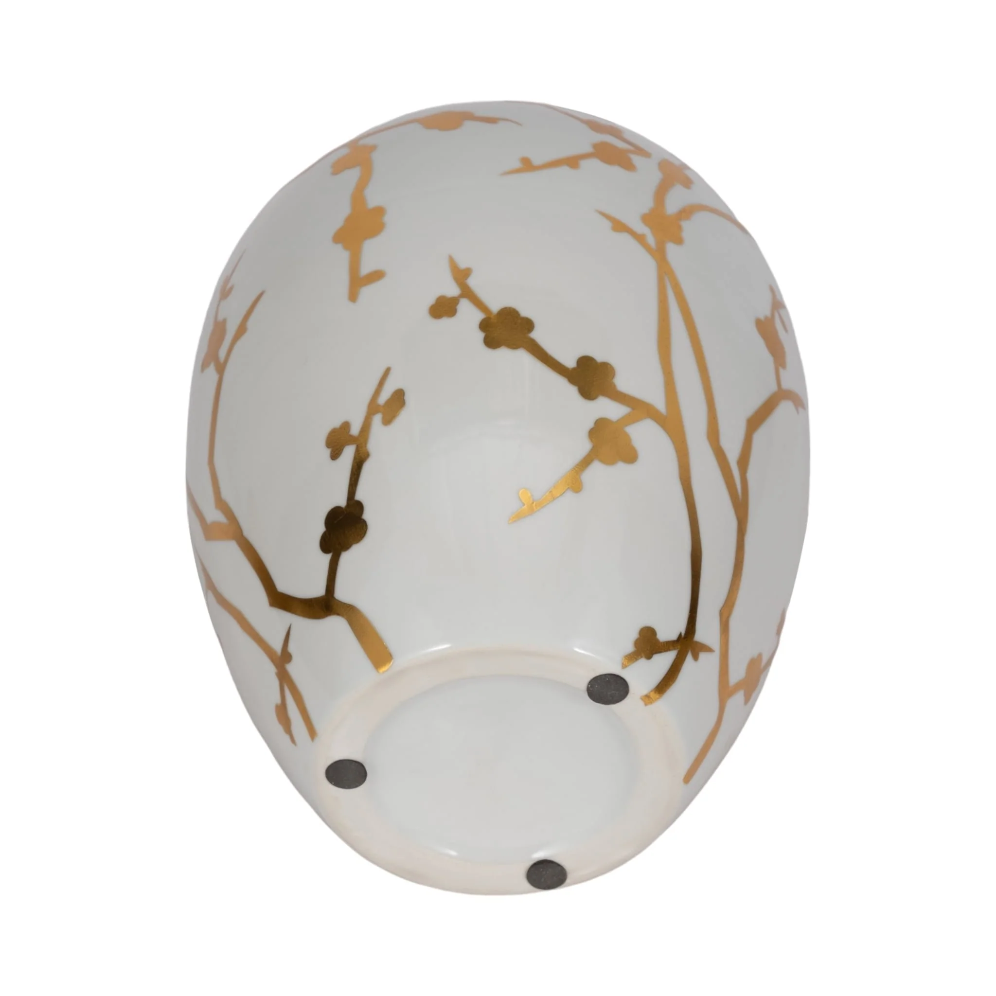 Cer 10"h, Vase W/ Gold Decal, White - Image 6