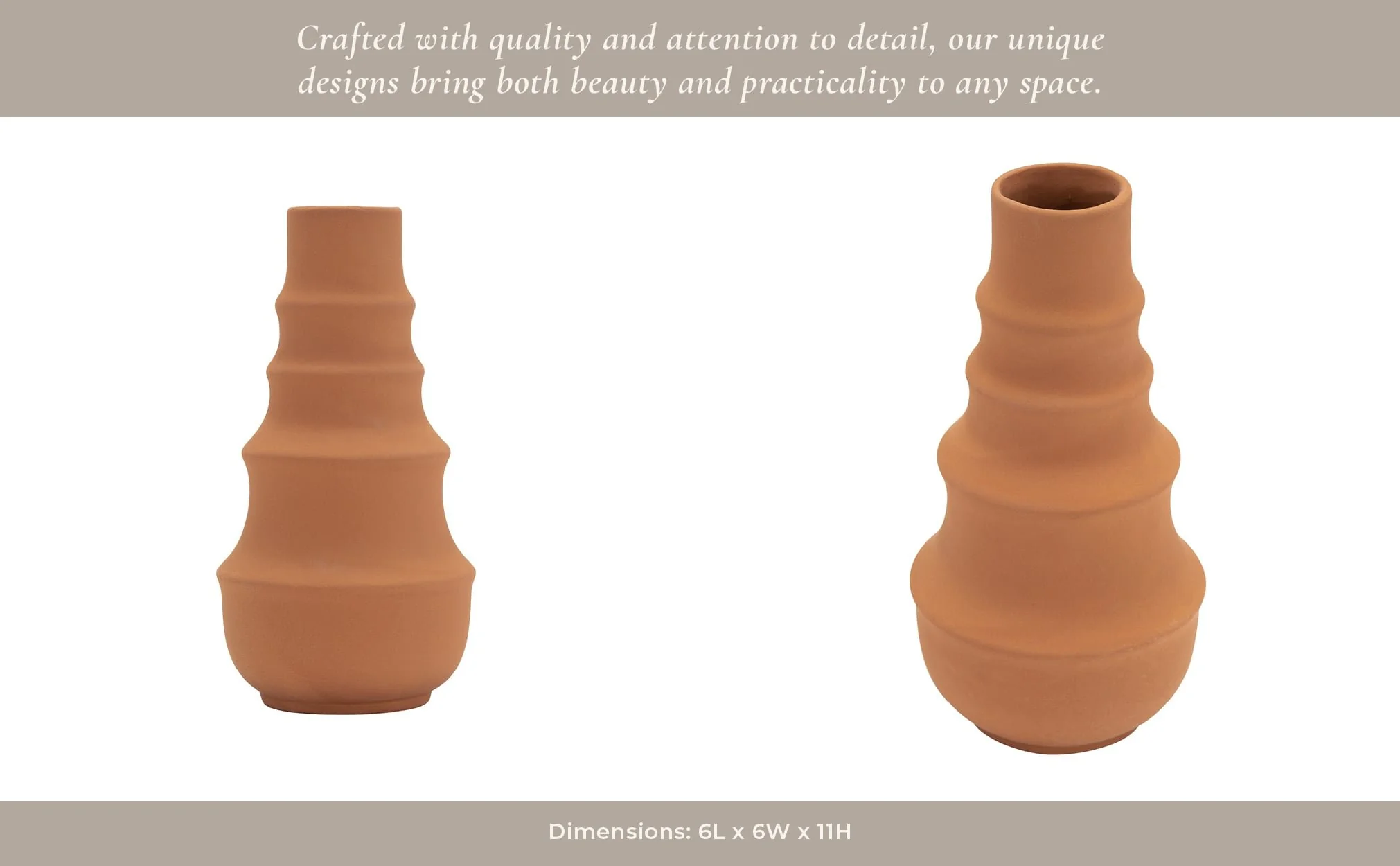 Cer,11",ring Pattern Vase,terracotta - Image 13