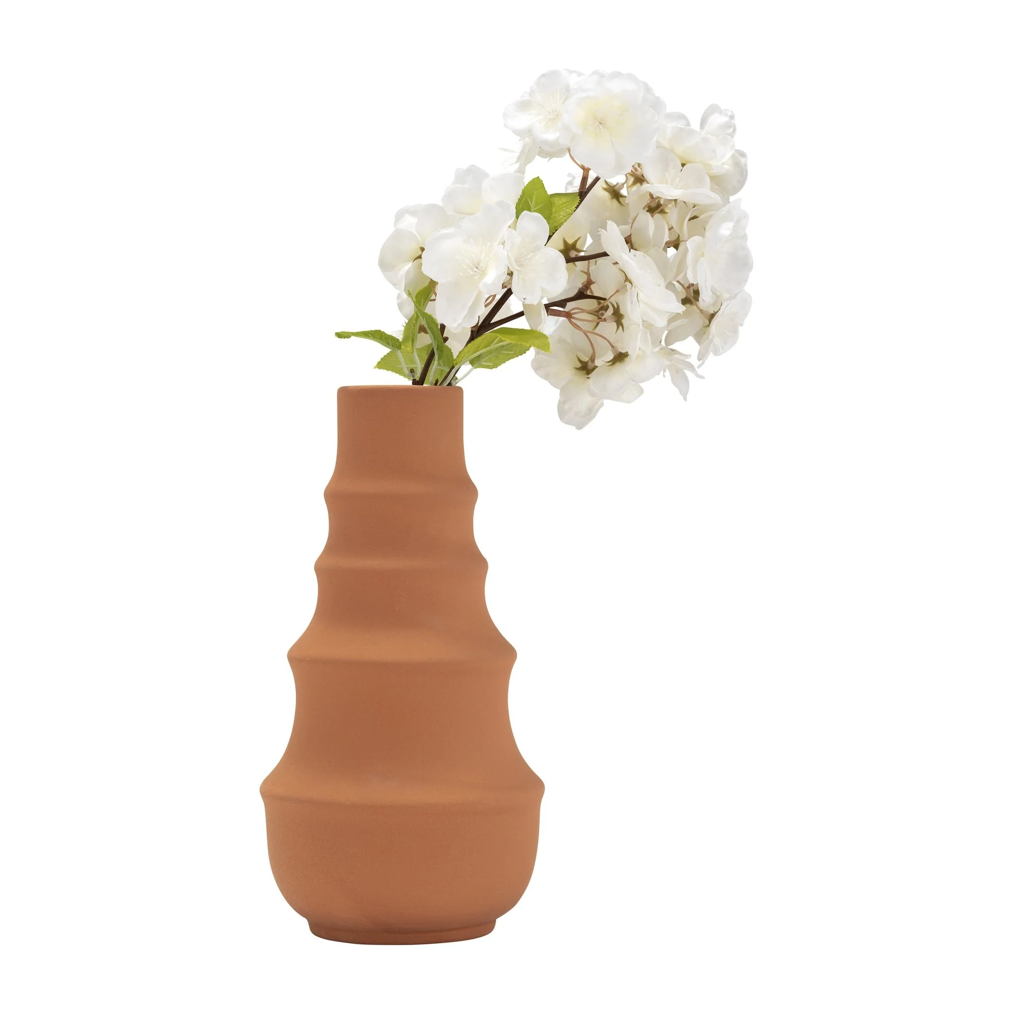 Cer,11",ring Pattern Vase,terracotta - Image 3