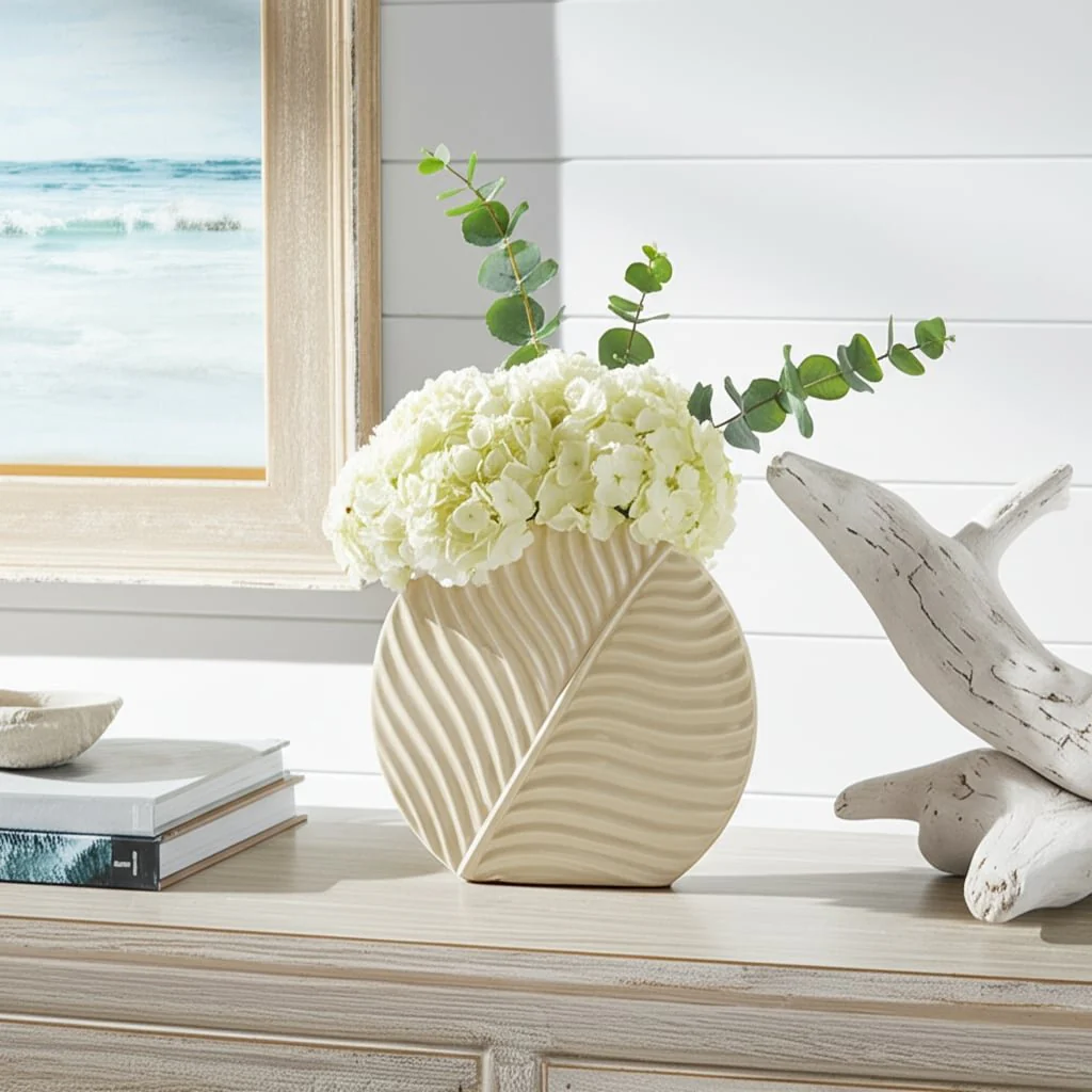Cer, 11" Round Botanical Vase, Cotton - Image 12