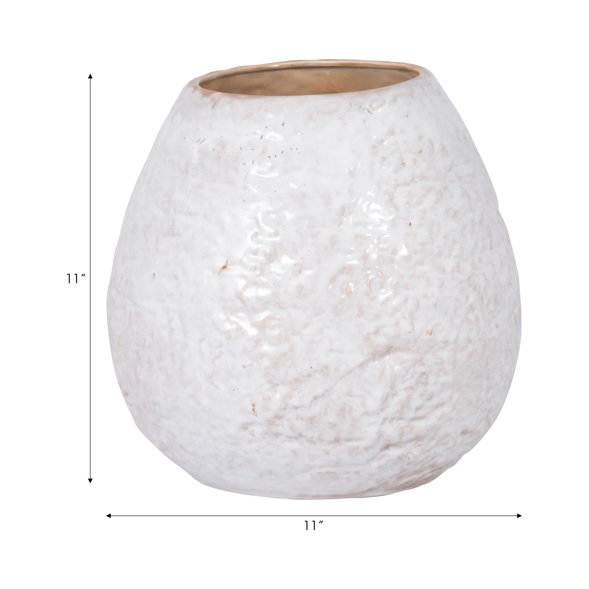 Cer, 11" Round Vase, Ivory - Image 7