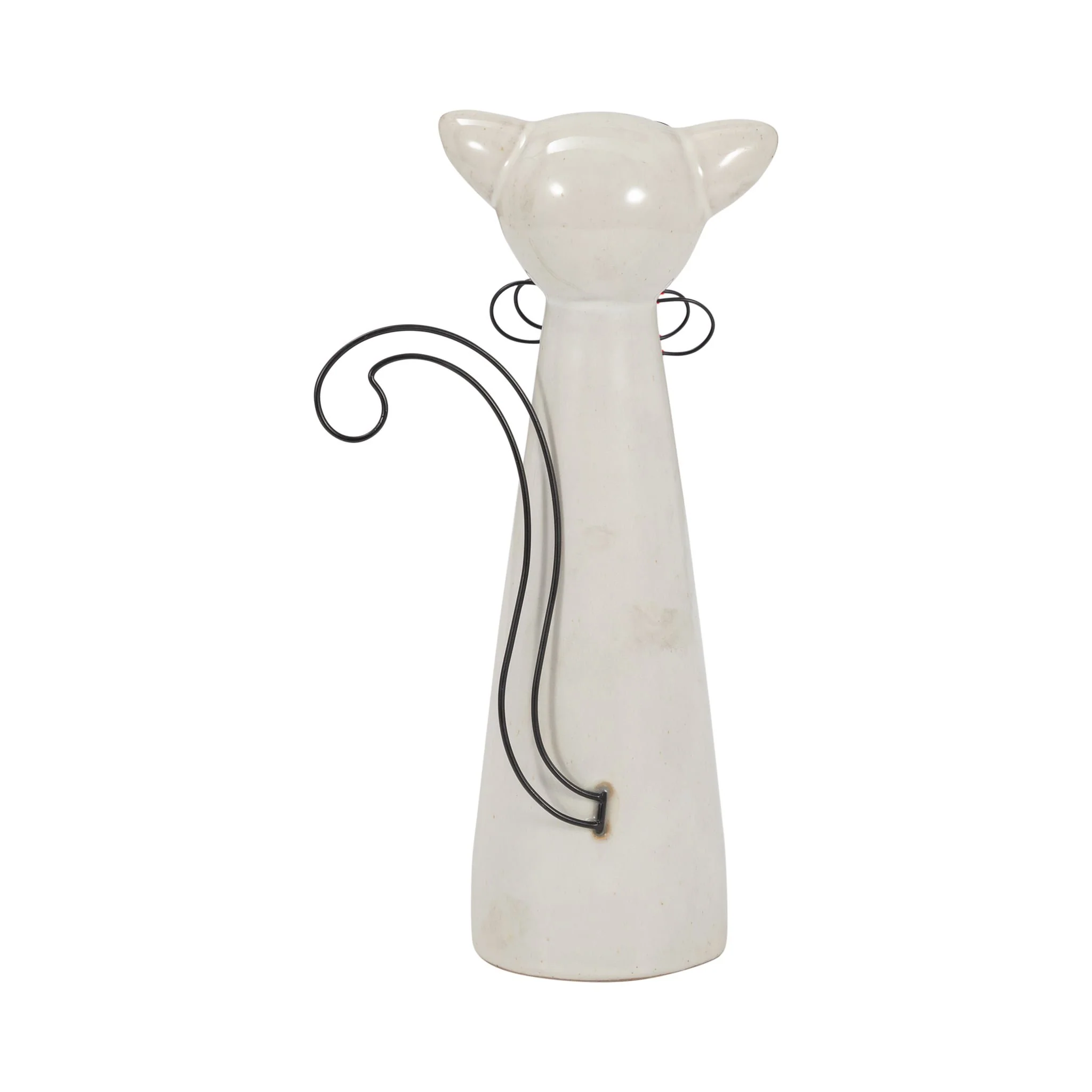 Cer, 11"h Cat W/ Glasses, Beige - Image 4