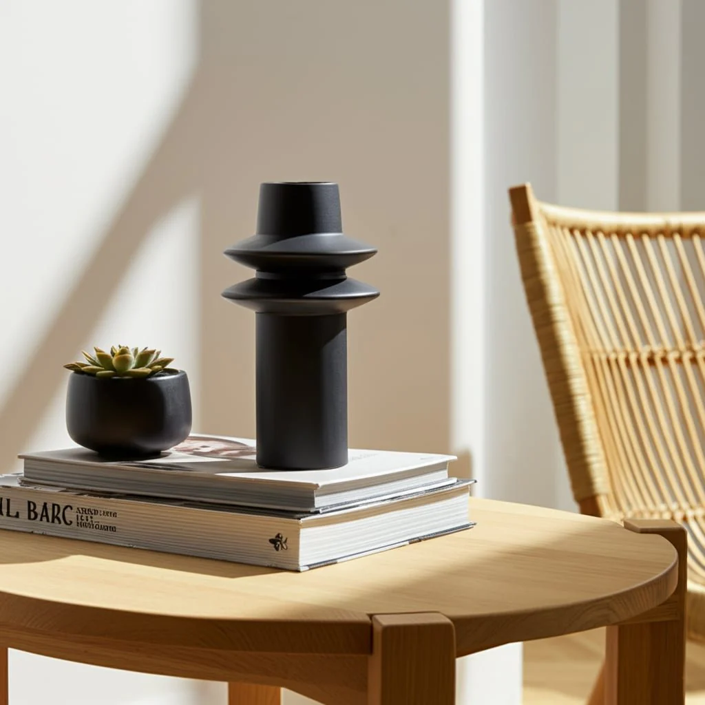 Cer, 11"h Modern Vase, Black - Image 9