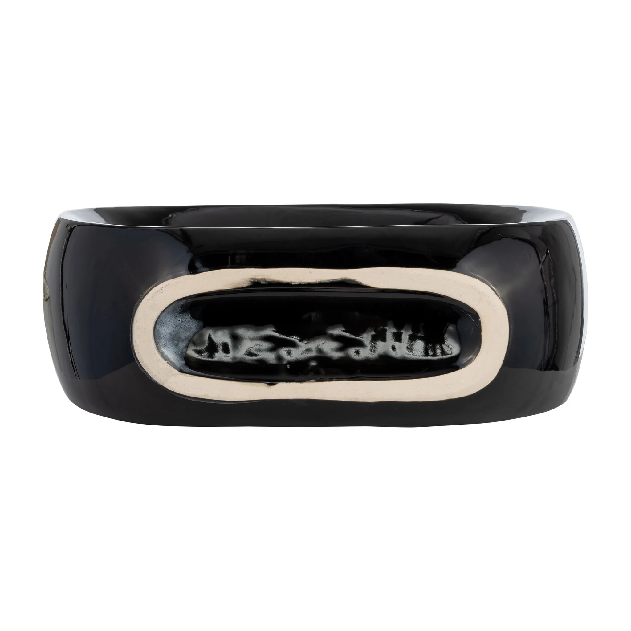Cer, 11"h Oval Vase, Shiny Black - Image 7