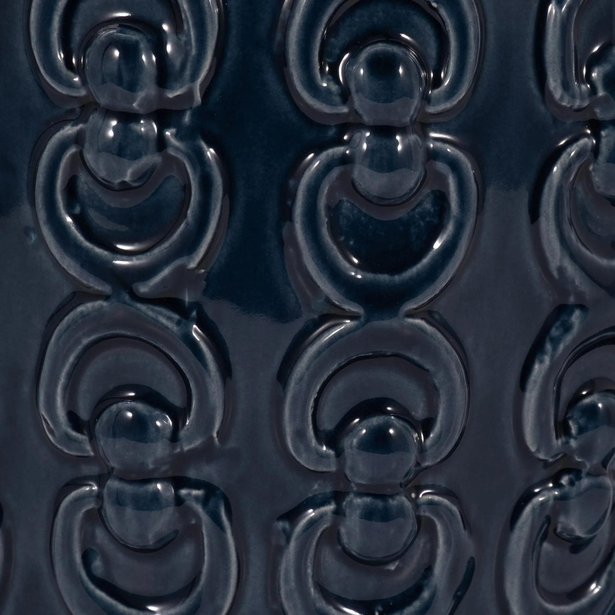 Cer, 12" Chain Texture Jar, Navy - Image 5