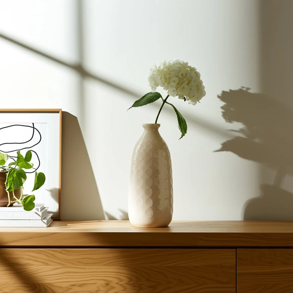 Cer, 12" Circles Vase, Beige - Image 10