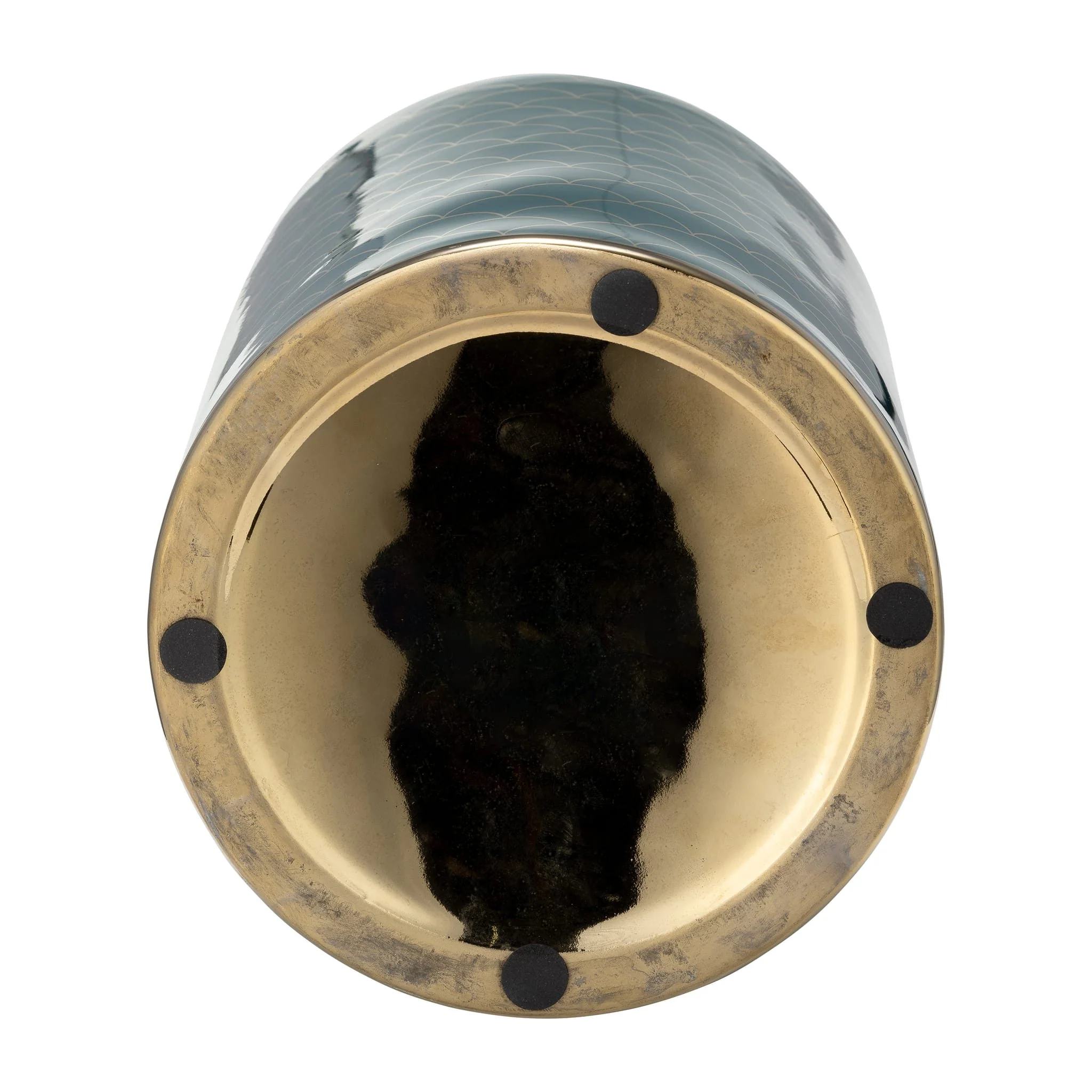 Cer, 12" Crackle Jar W/ Lid, Gold - Image 6