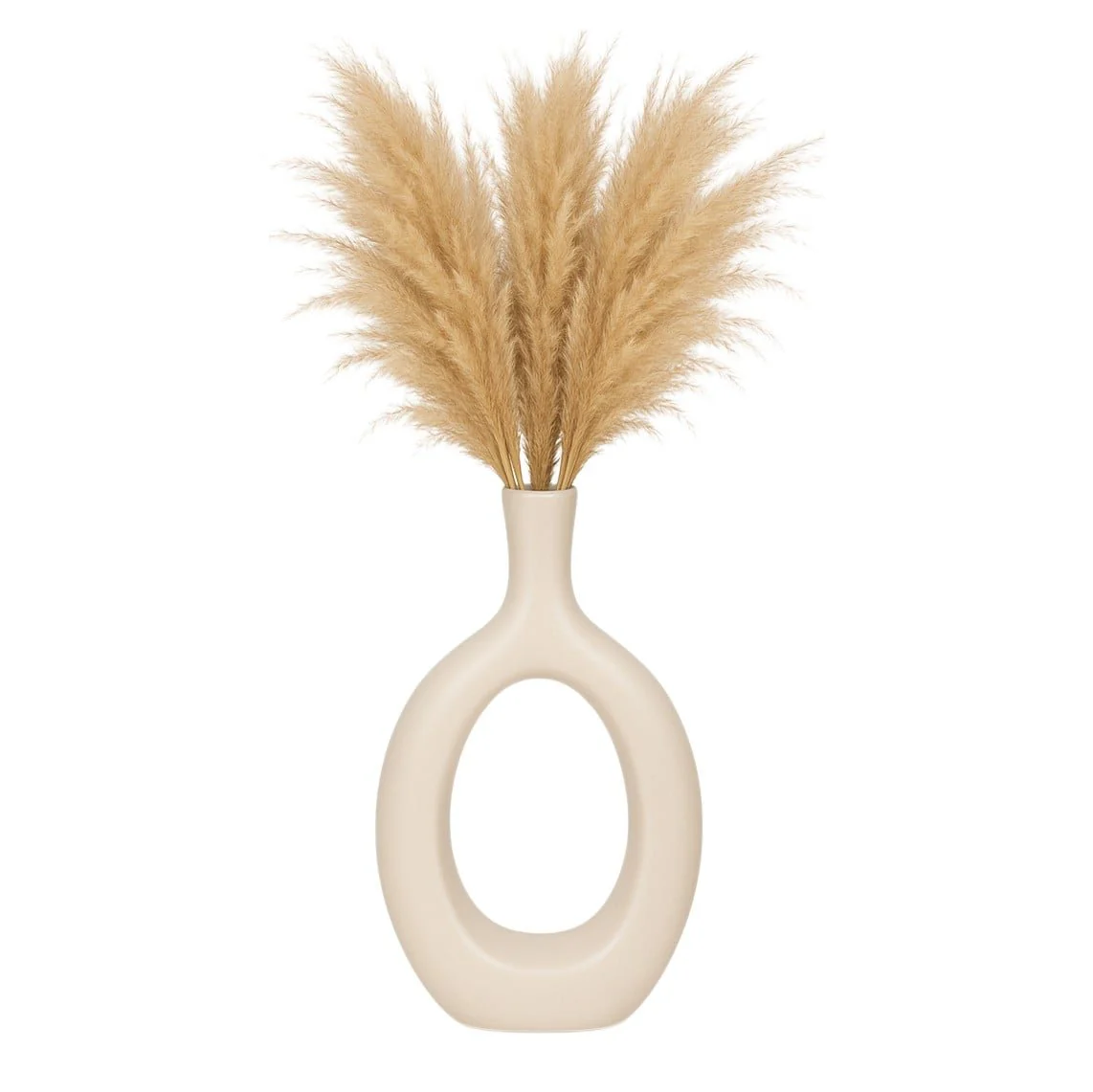 Cer, 12" Curved Open Cut Out Vase, Cotton - Image 2