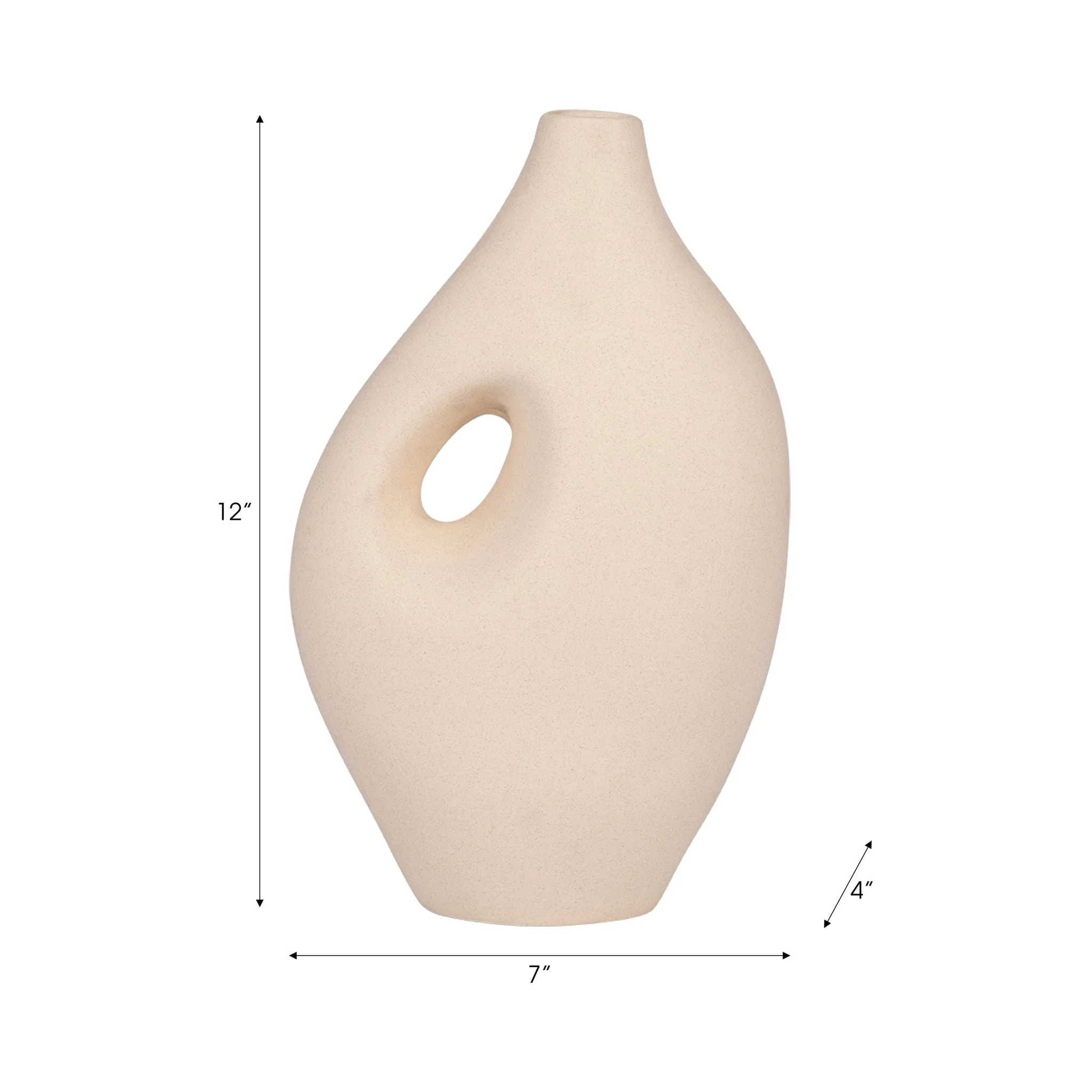Cer, 12" Nomadic Handle Vase, Ivory - Image 8