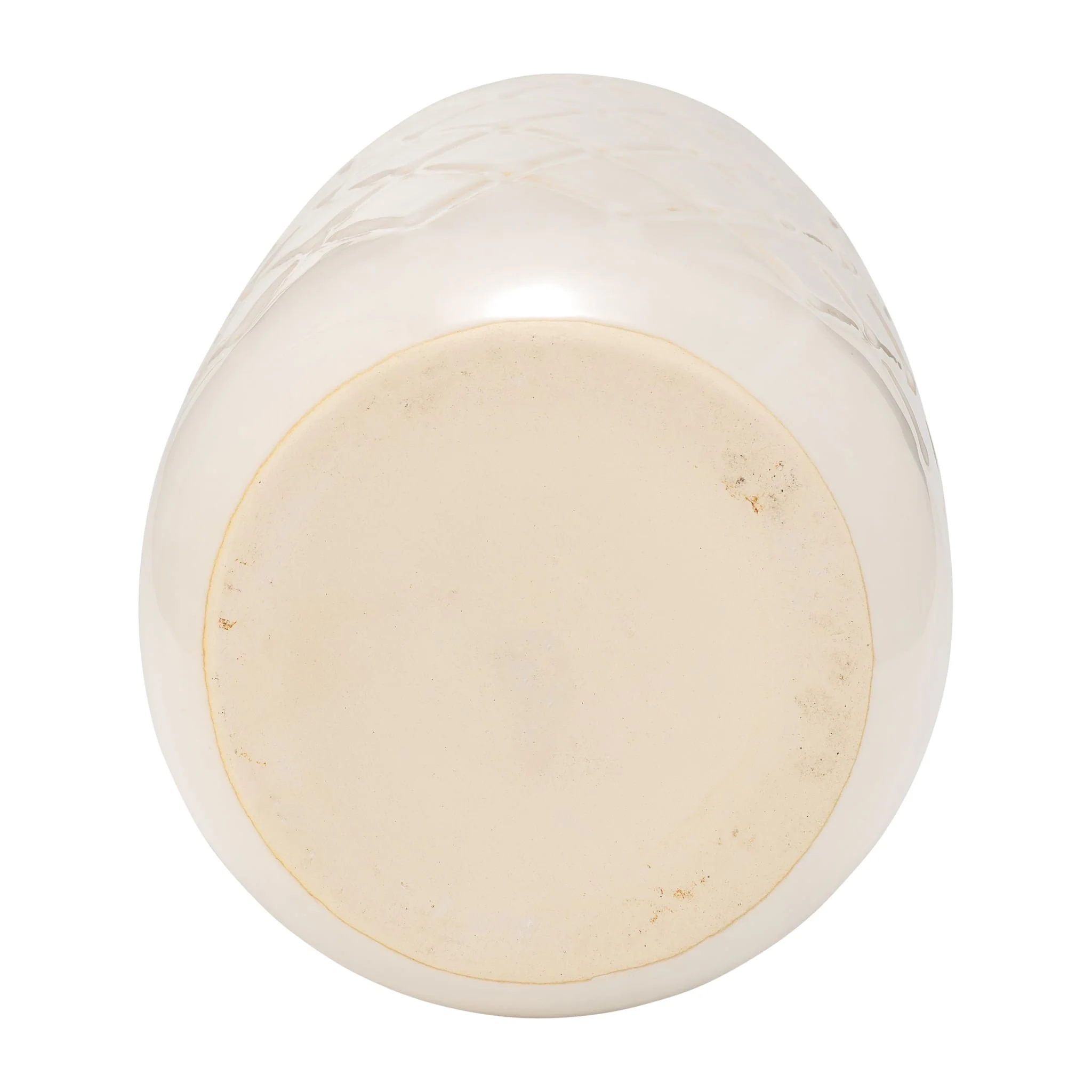 Cer, 12" Plaid Textured Vase, Beige - Image 6