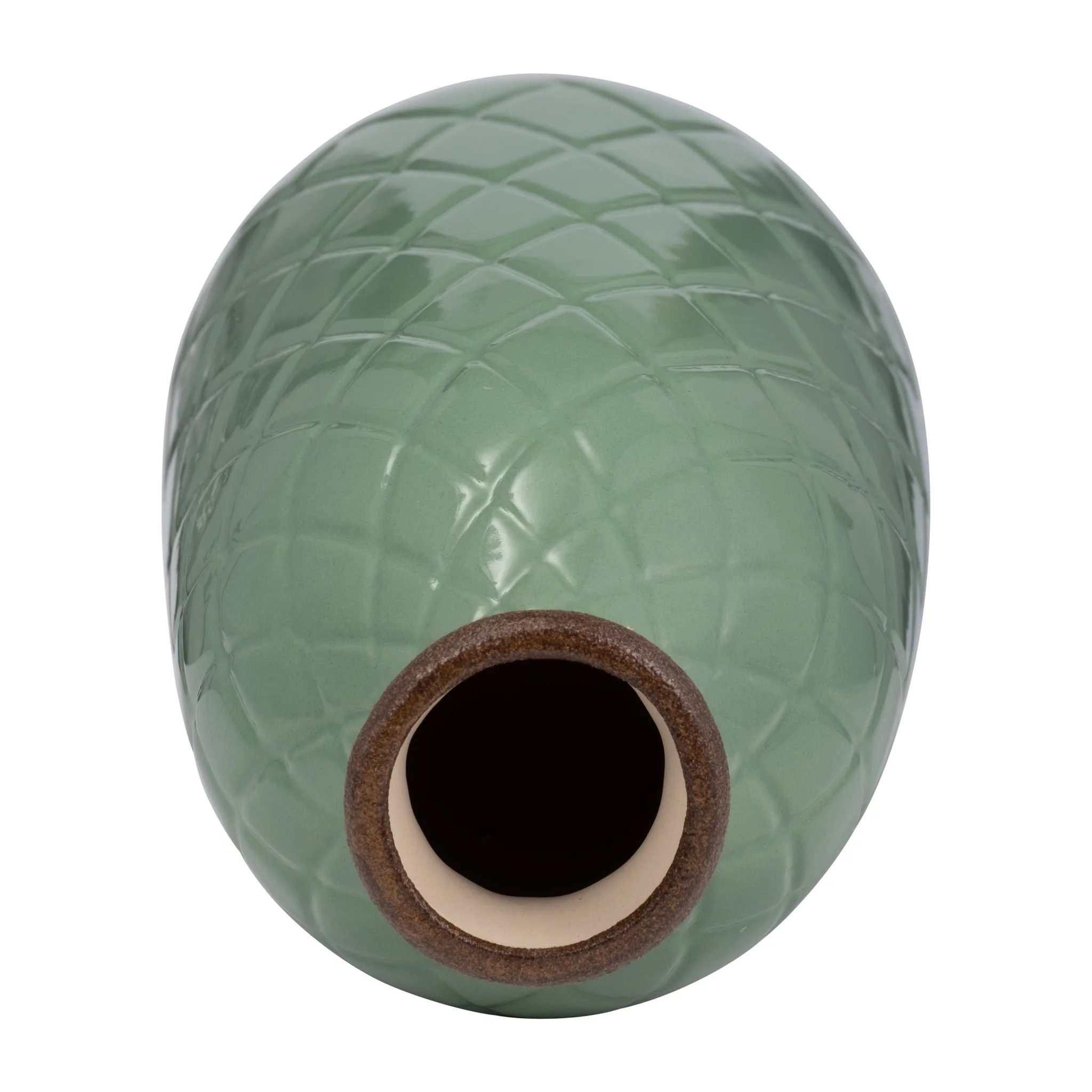 Cer, 12" Plaid Textured Vase, Dark Sage - Image 6