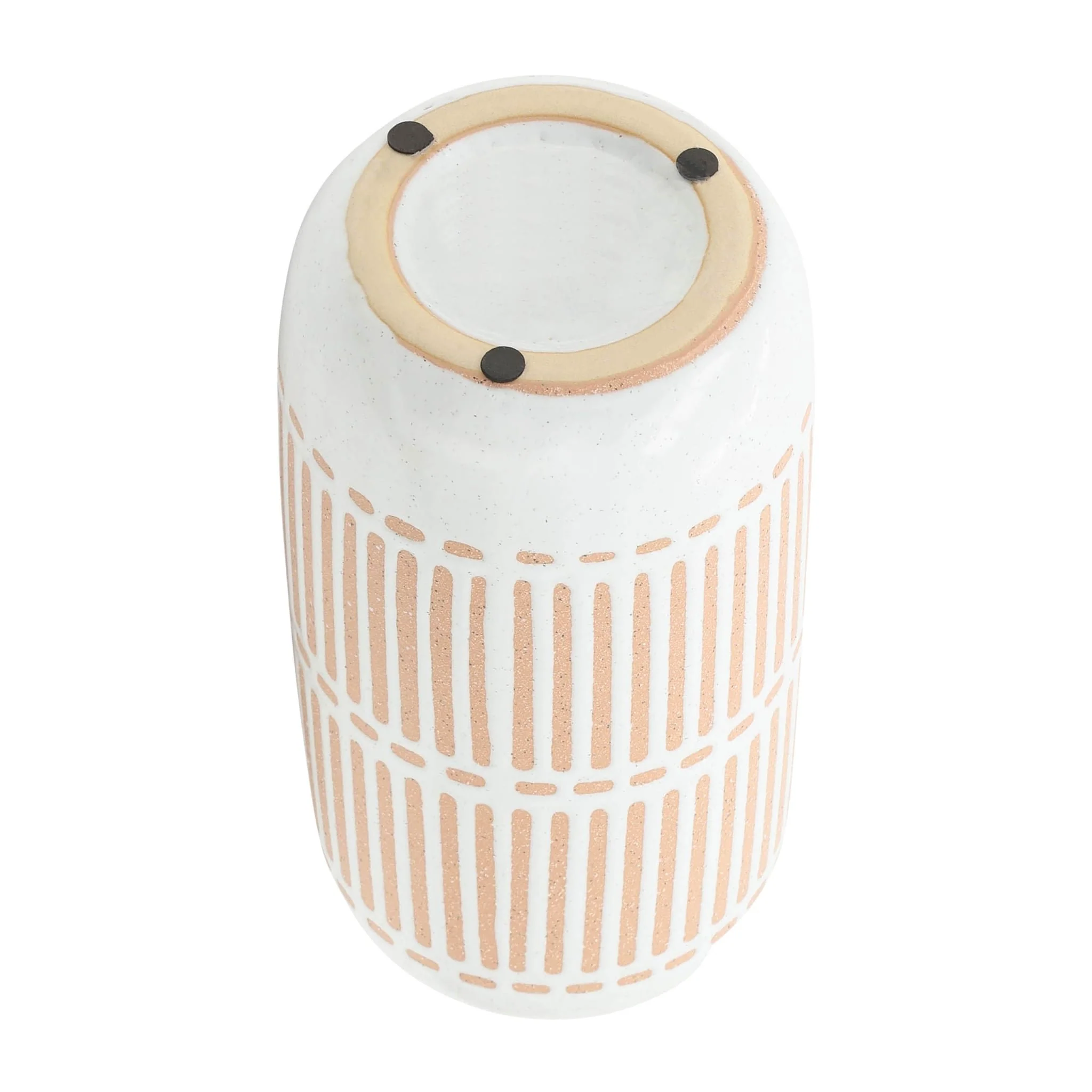 Cer, 12" Round Aztec Vase, Ivory - Image 6