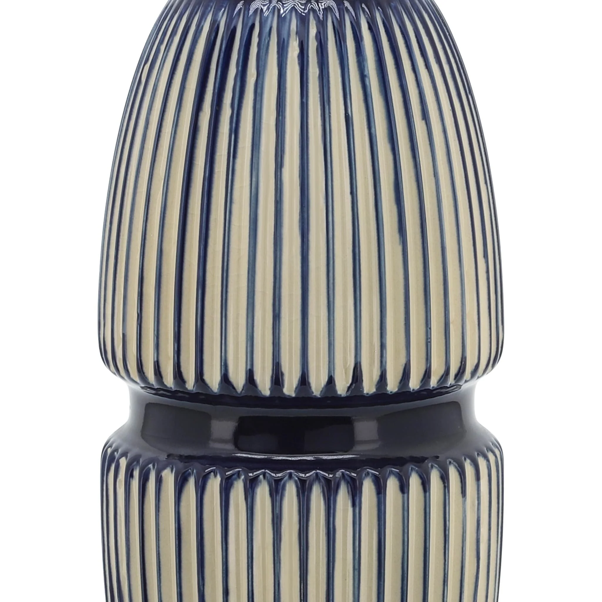 Cer, 12" Round Mallet Vase, Blue - Image 6
