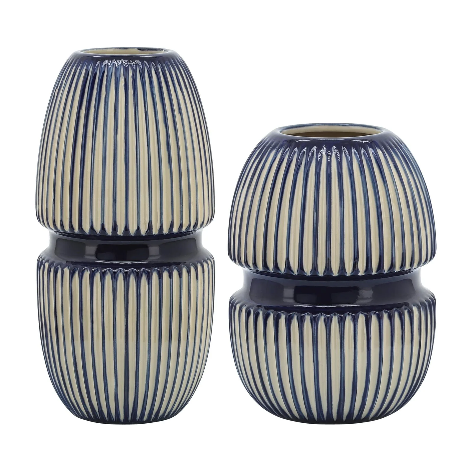 Cer, 12" Round Mallet Vase, Blue - Image 7