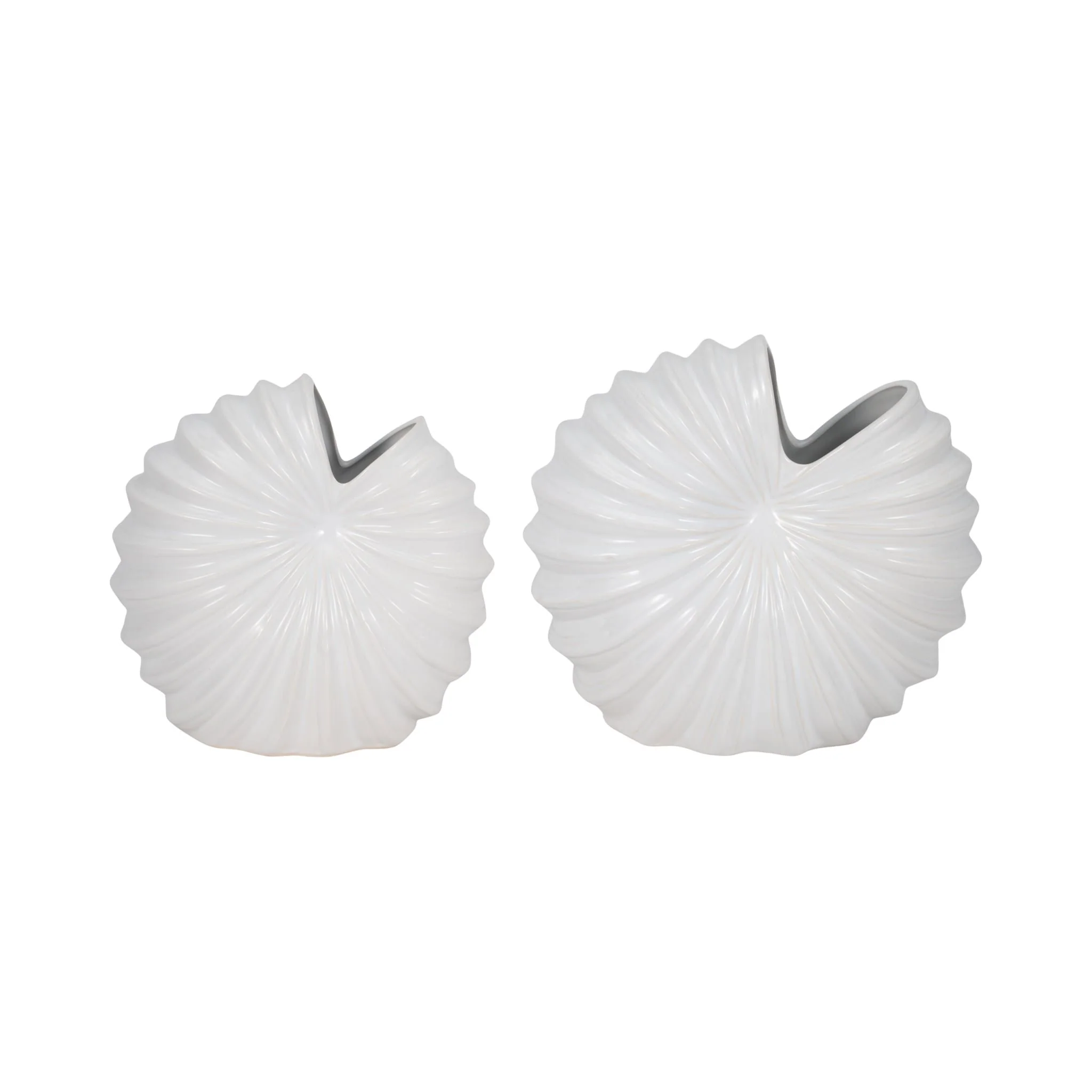 Cer, 12" Shell Vase, White - Image 8