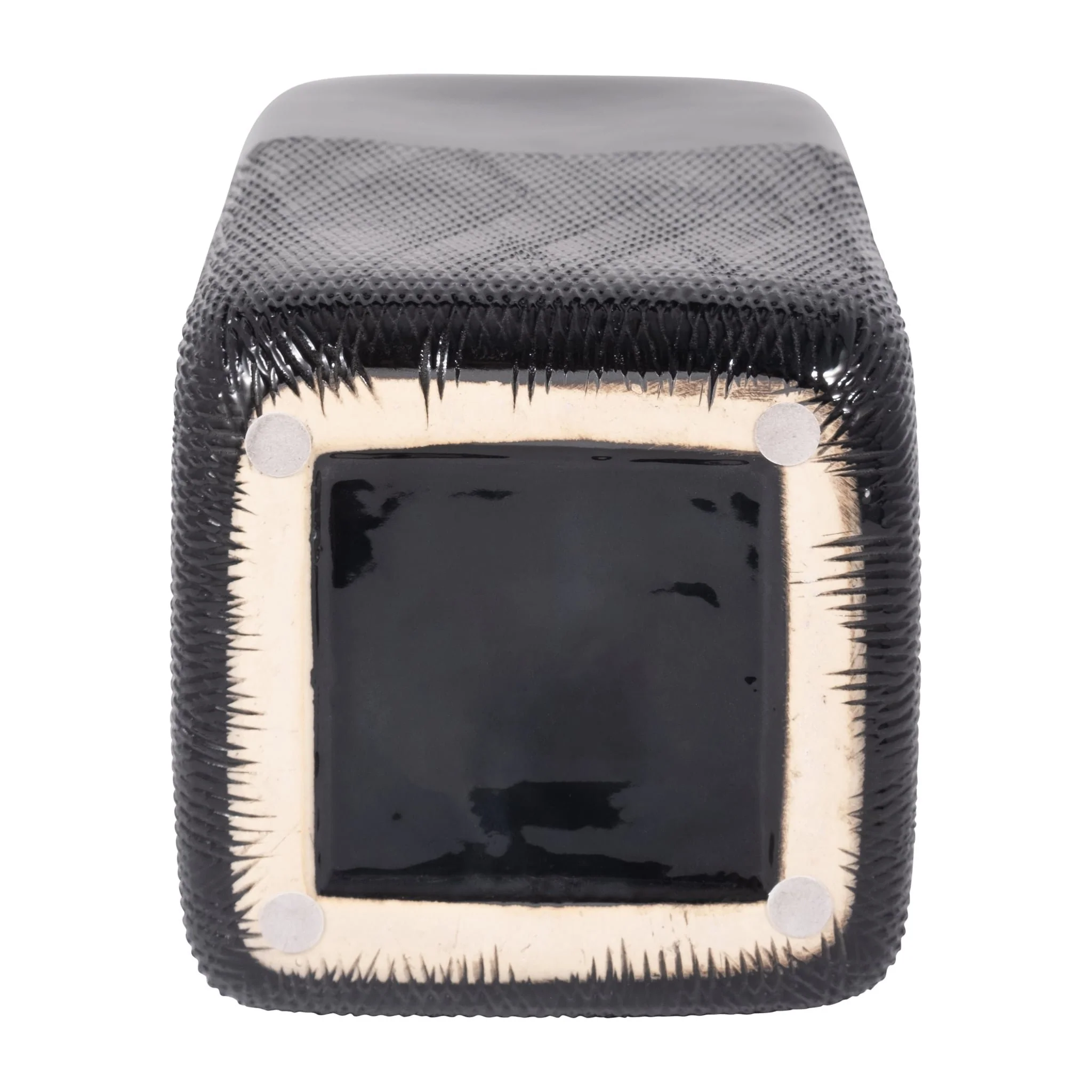 Cer, 12" Squared Grooved Vase, Black - Image 6