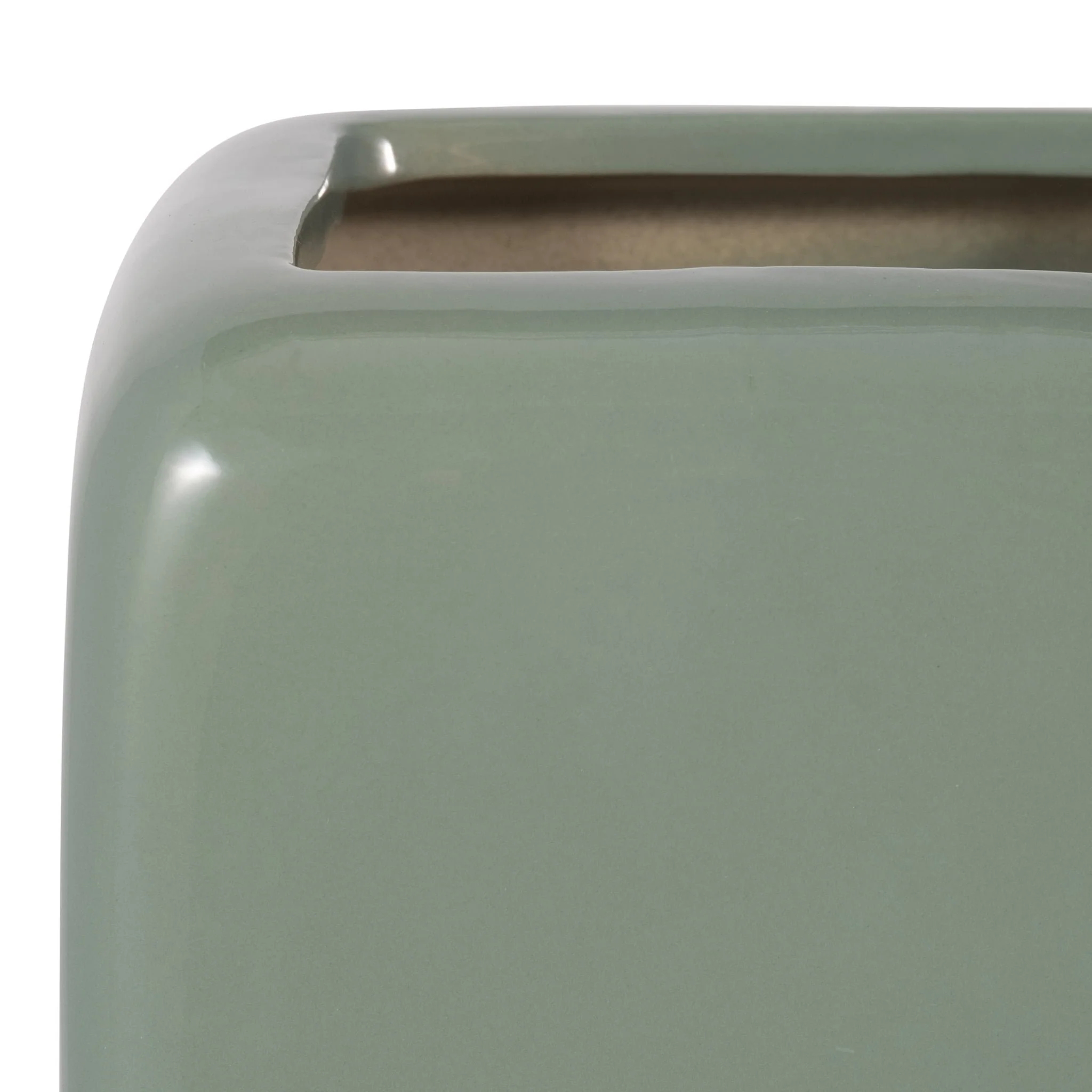 Cer, 12" Squared Grooved Vase, Cucumber - Image 4