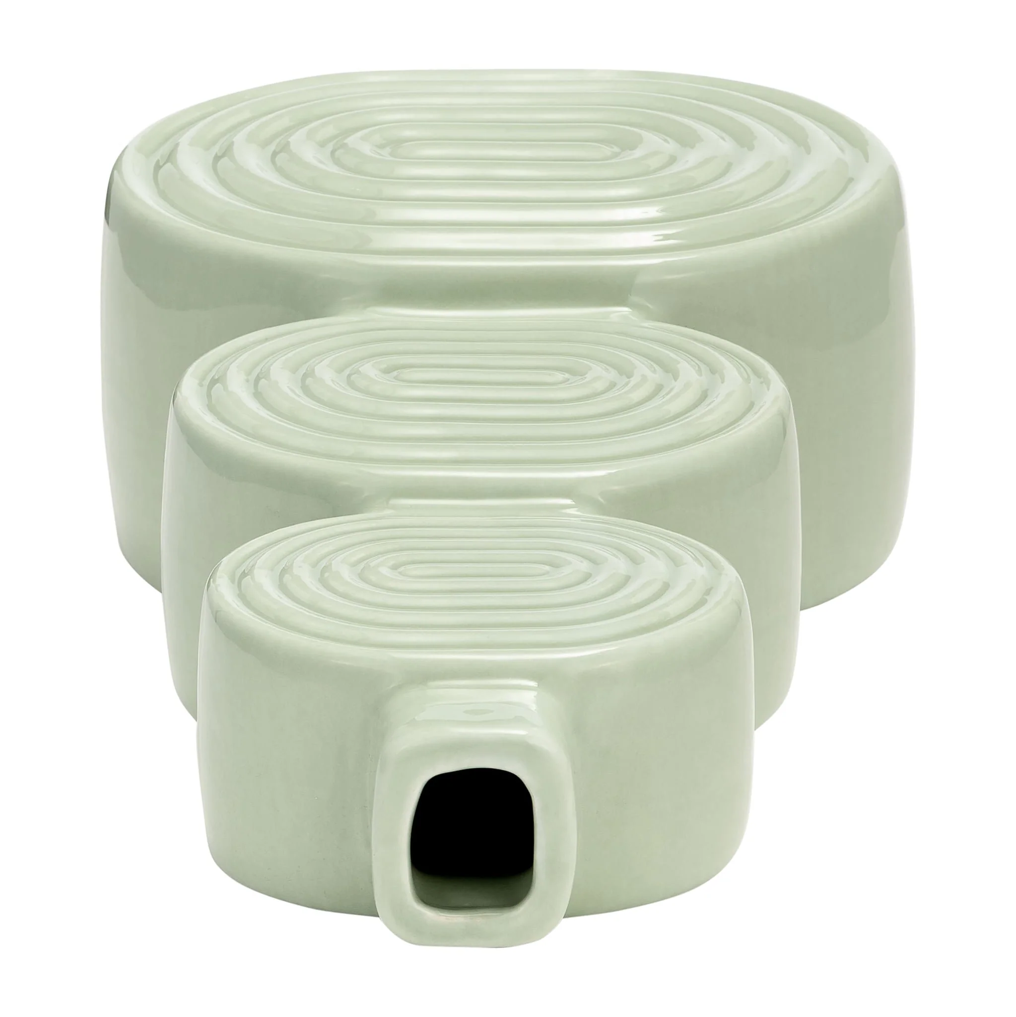 Cer, 12" Stacked Circles Vase, Cucumber - Image 6