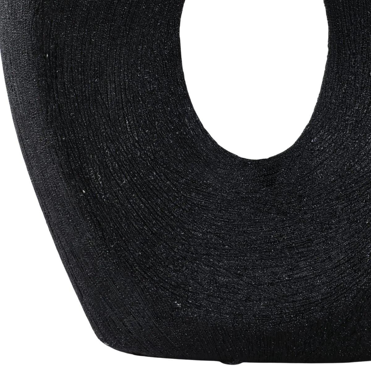 Cer, 13" Beaded Oval Vase Cut-out, Black - Image 4