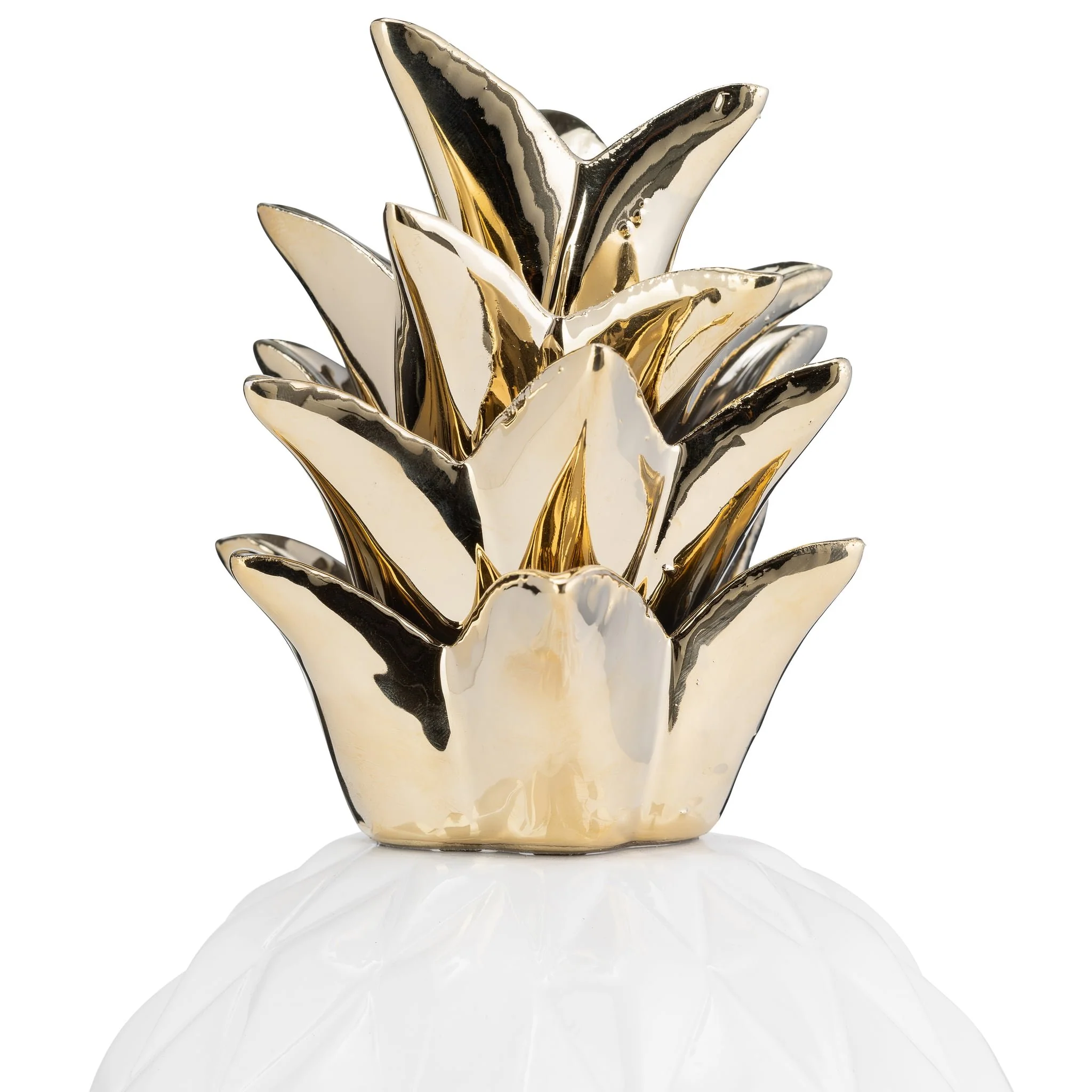 Cer, 13" Pineapple Deco, White - Image 2