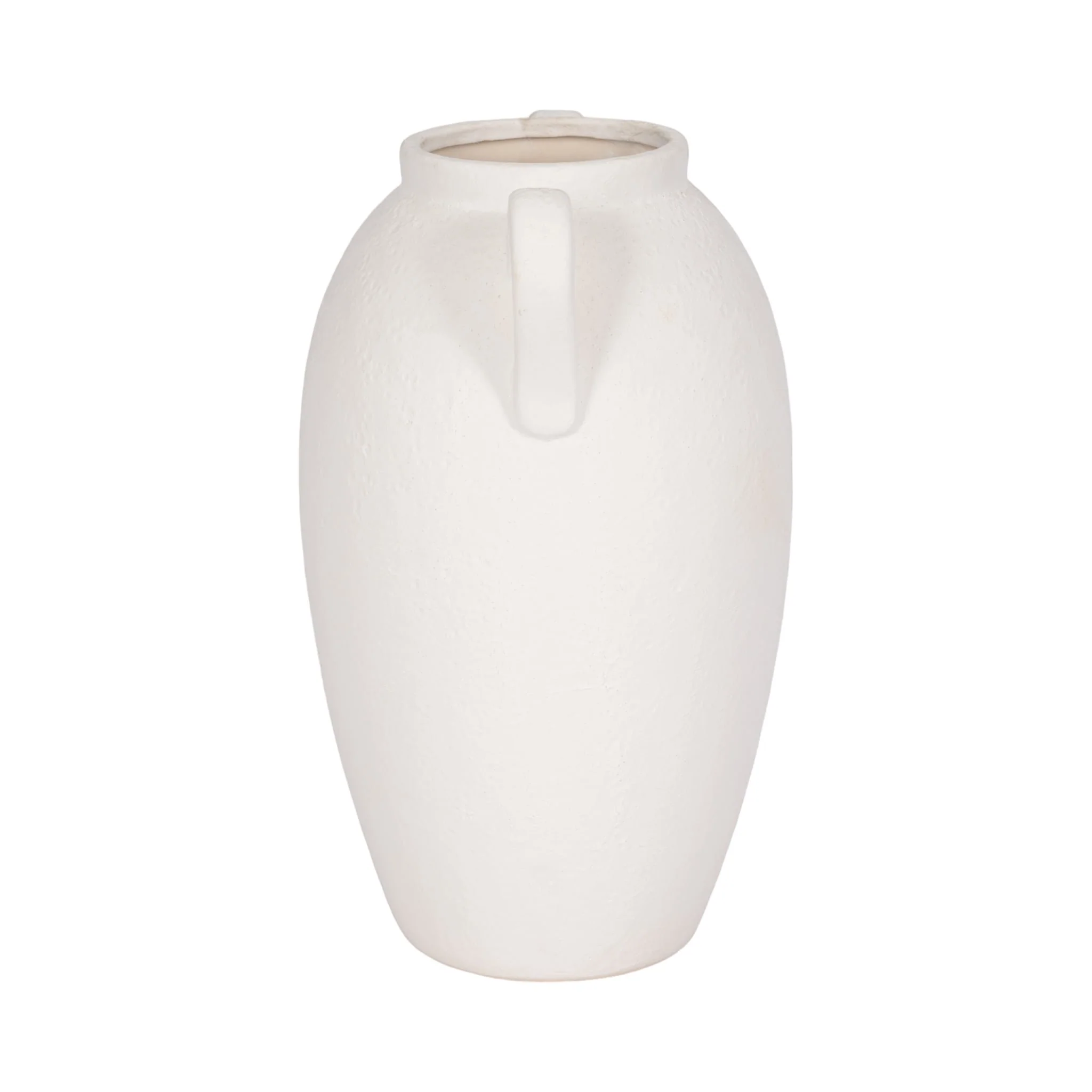 Cer, 13" Textured Jug W/ Handles, White - Image 4