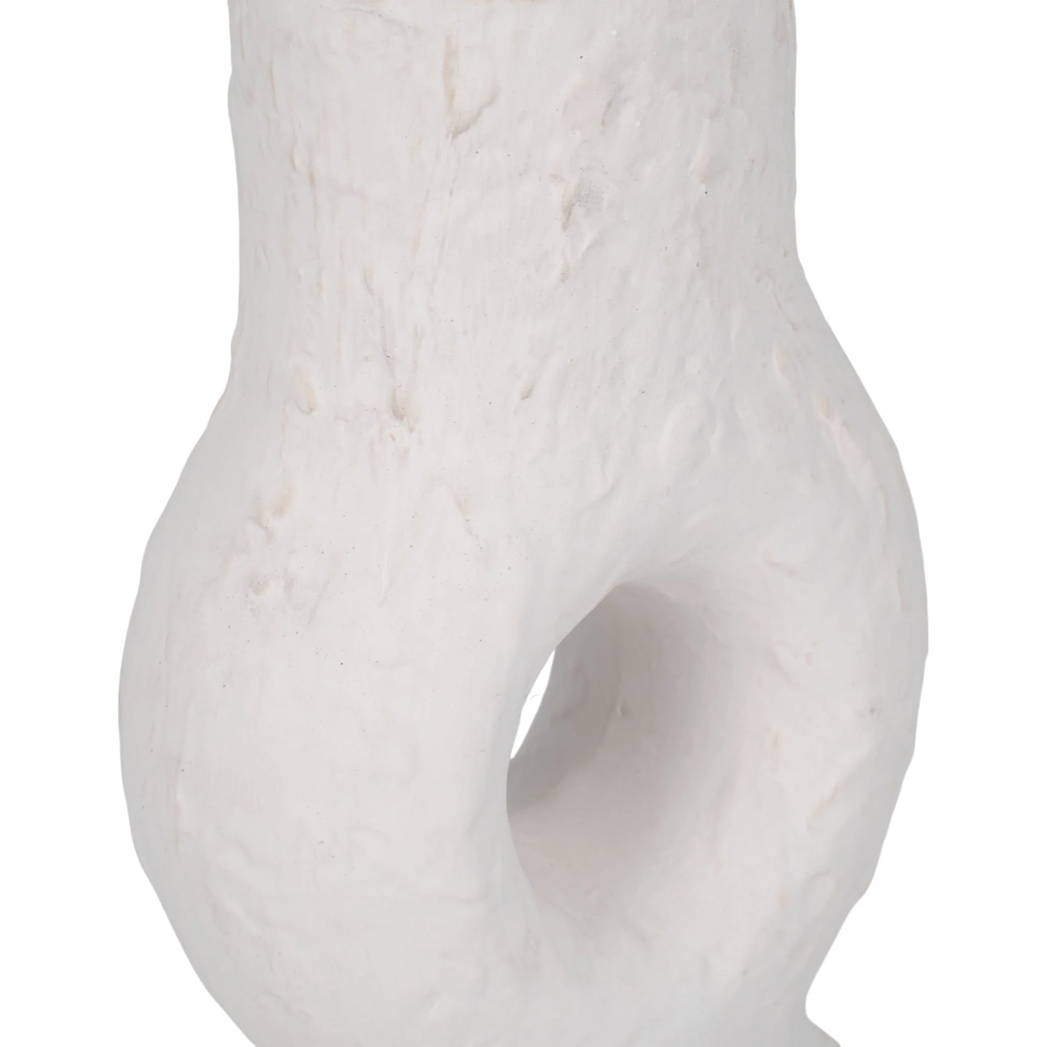 Cer, 13" Textured Stacked Circles Vase, White - Image 5