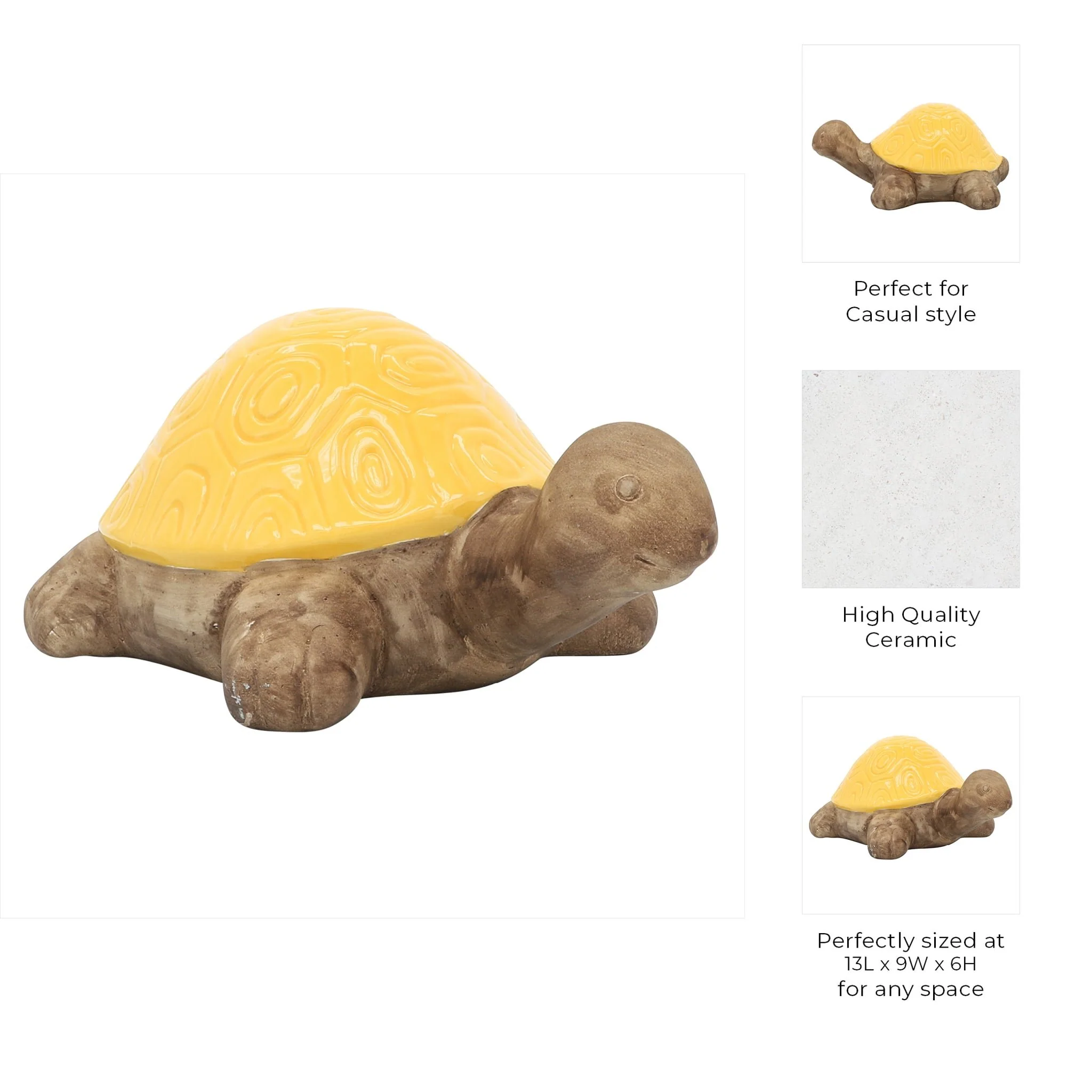 Cer, 13" Tortoise Deco, Yellow - Image 7