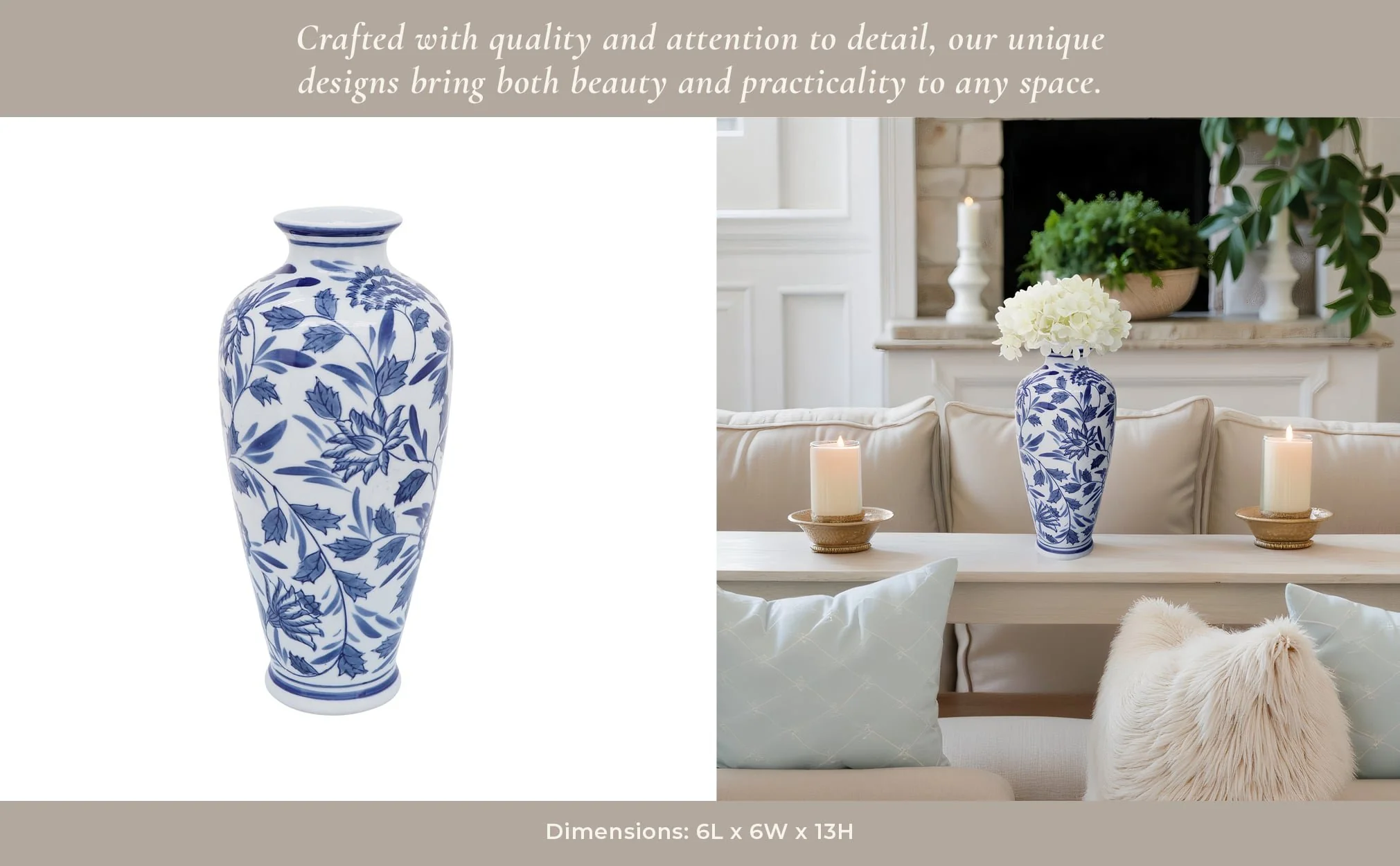 Cer, 13"h Chinoiserie Vase, Blue/white - Image 11