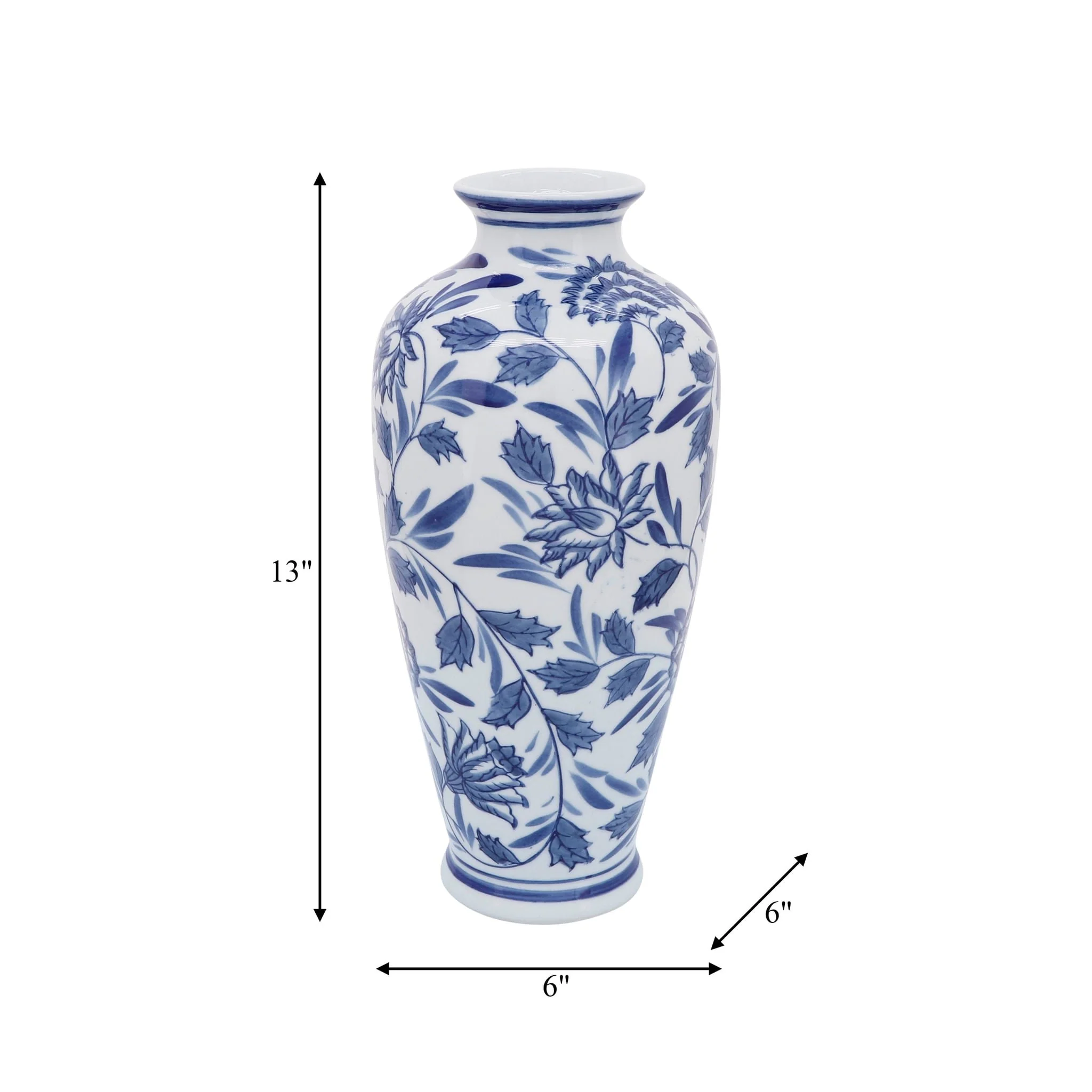Cer, 13"h Chinoiserie Vase, Blue/white - Image 8