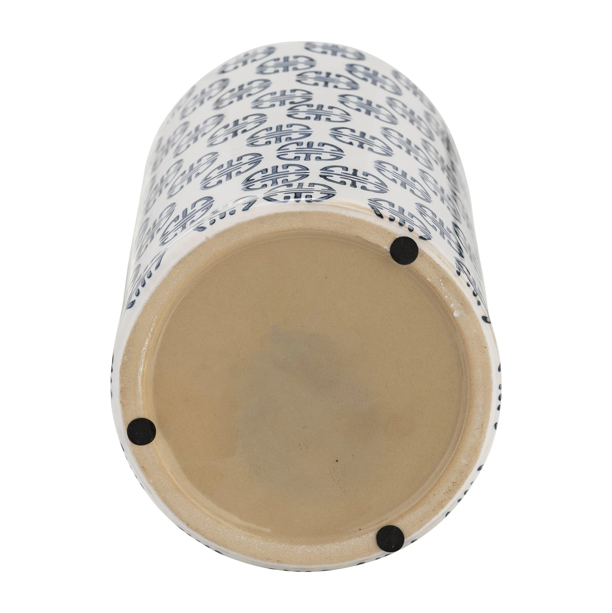 Cer, 13"h Modern Ginger Jar, Navy/white - Image 6