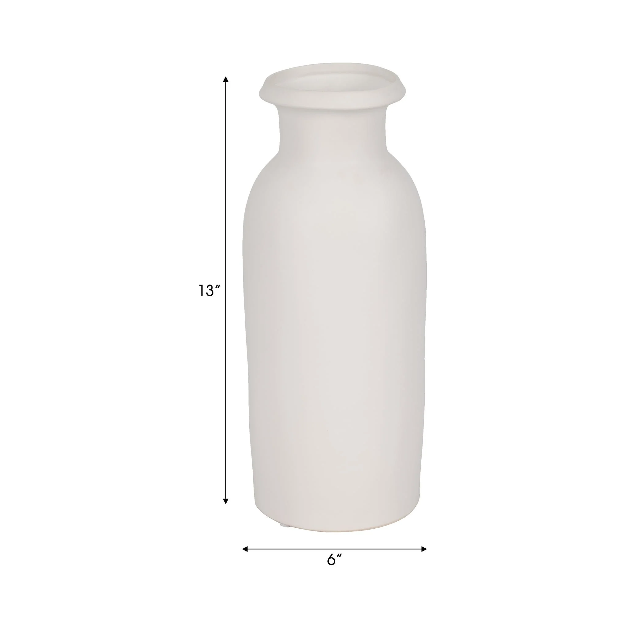Cer, 13"h Tall Slim Vase, White - Image 7