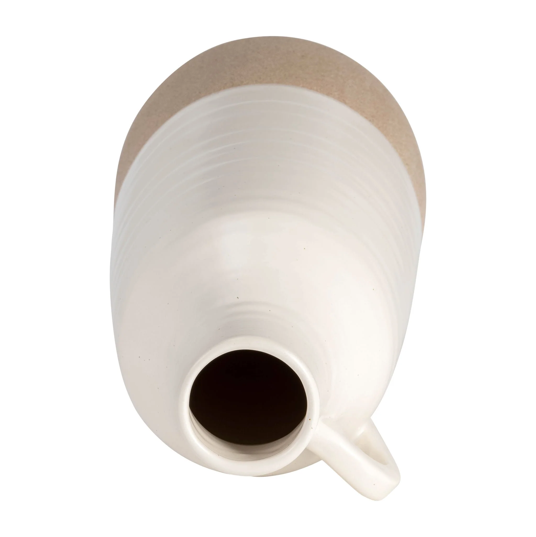 Cer, 14" Bottle Vase, White/tan - Image 6