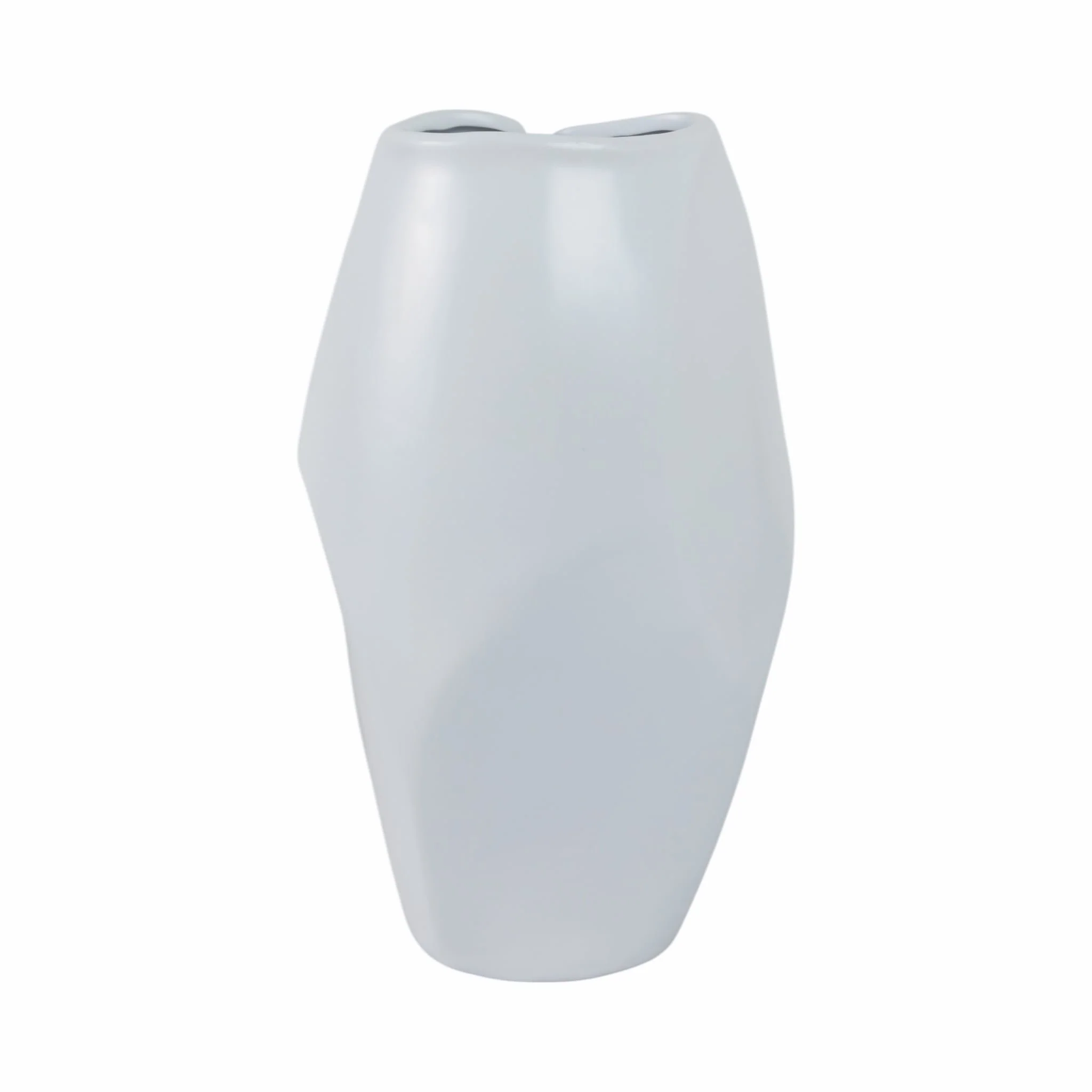 Cer, 14"h Abstract Vase, White - Image 4