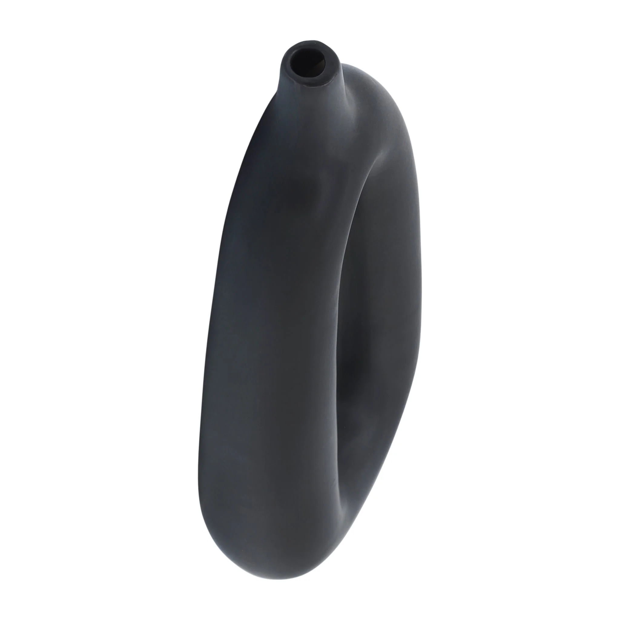 Cer, 14"h Open Cut-out Vase, Black - Image 6
