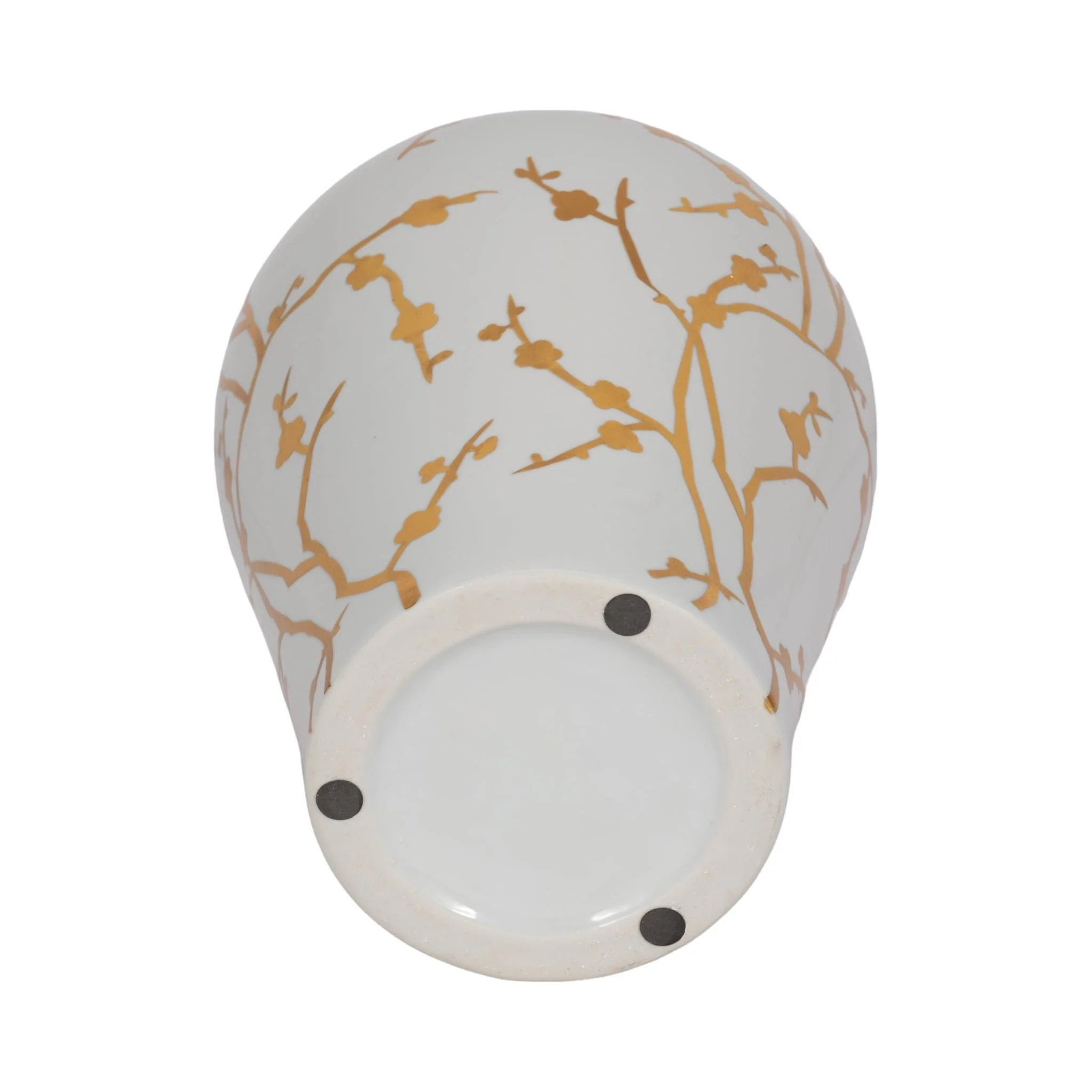 Cer 15"h, Vase W/ Gold Decal, White - Image 6