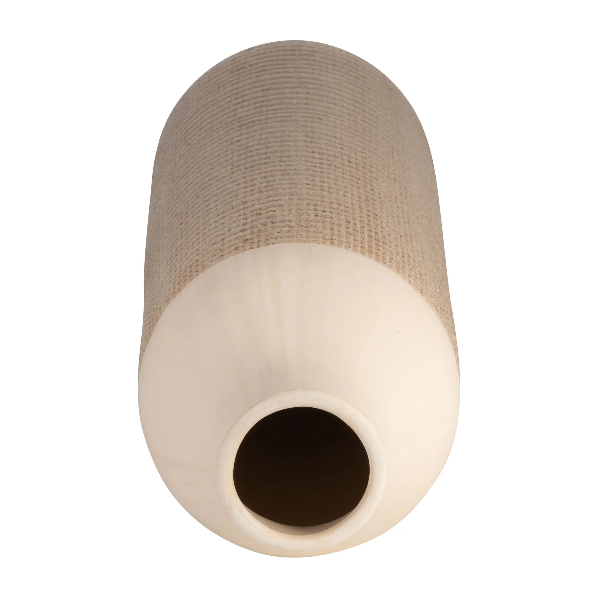 Cer, 16" 2-tone Vase, White/tan - Image 4