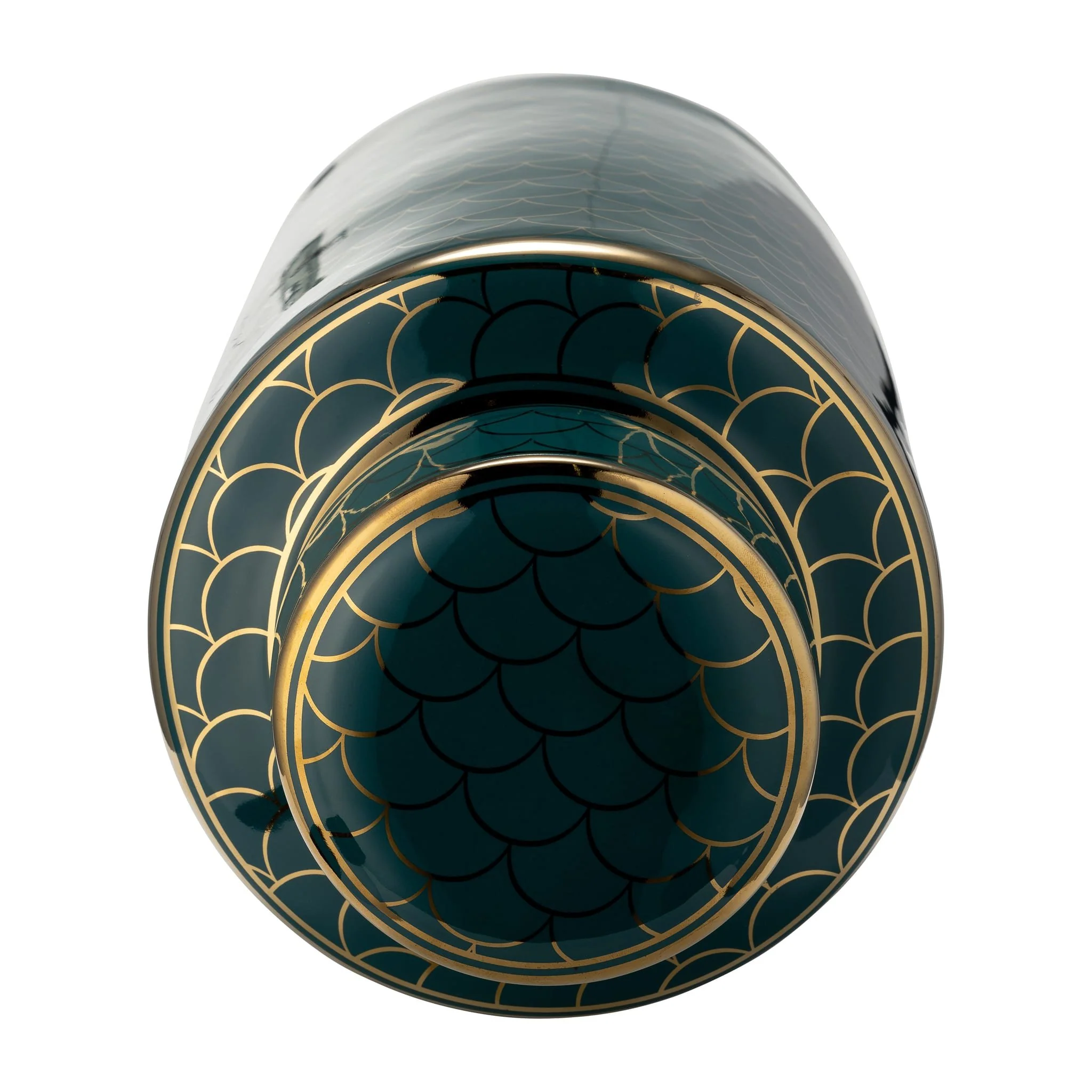 Cer, 16" Crackle Jar W/ Lid, Gold - Image 4