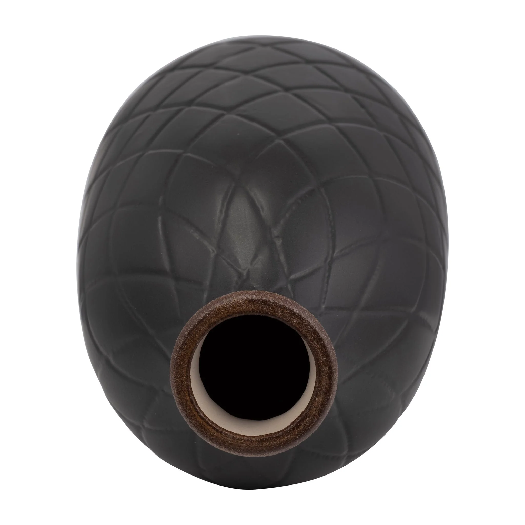 Cer, 16" Plaid Textured Vase, Black - Image 6
