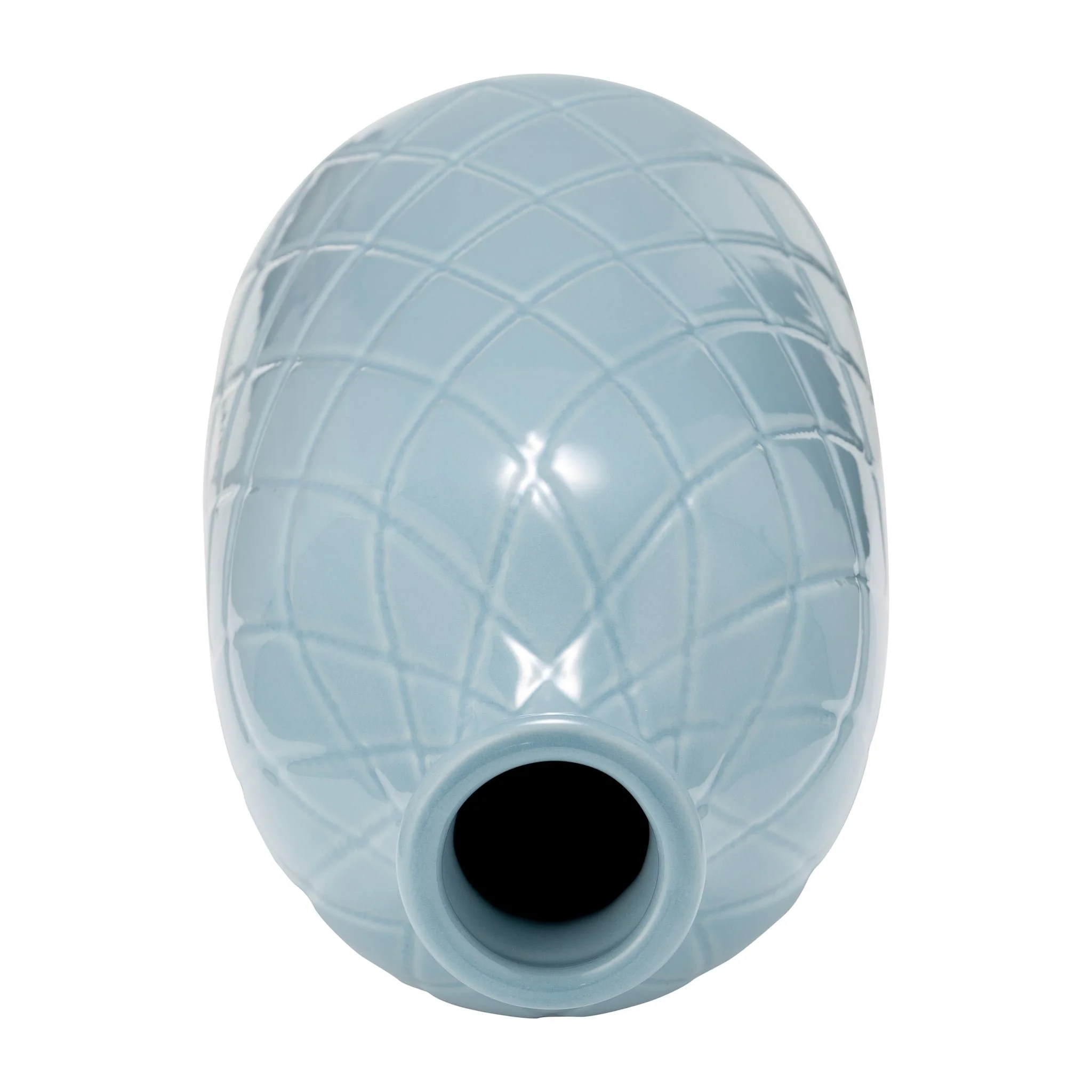 Cer, 16" Plaid Textured Vase, Cameo Blue - Image 5