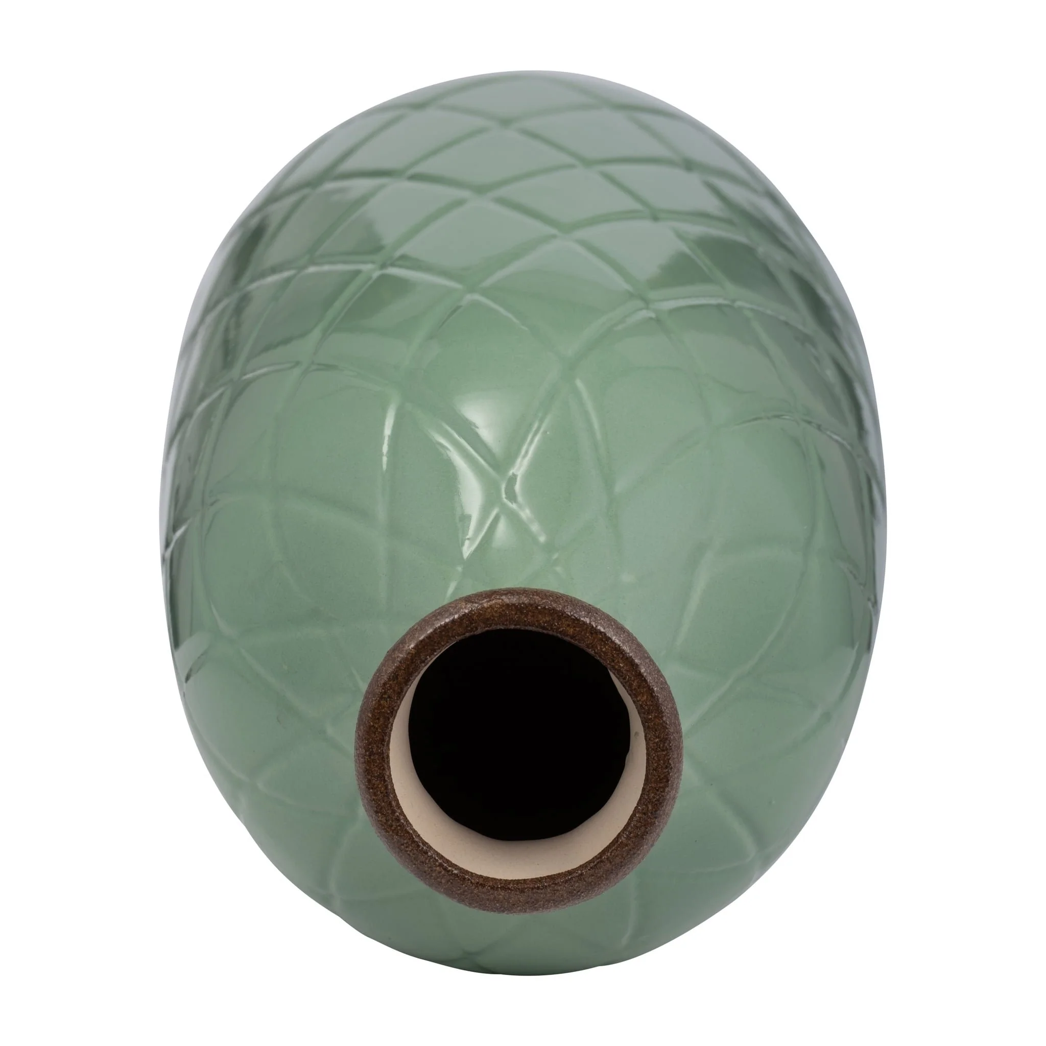 Cer, 16" Plaid Textured Vase, Dark Sage - Image 6