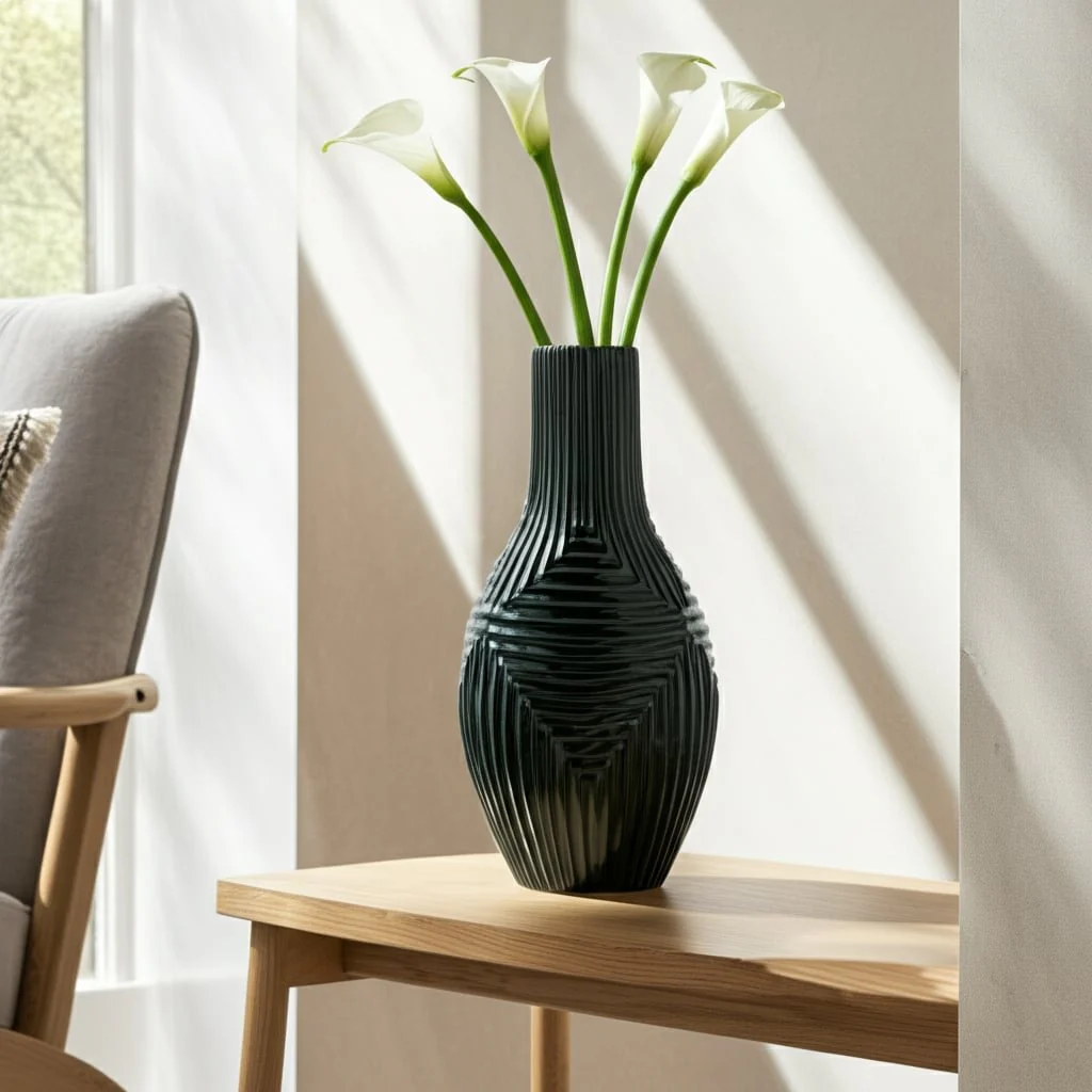Cer, 16" Tribal Vase, Forest Green - Image 10